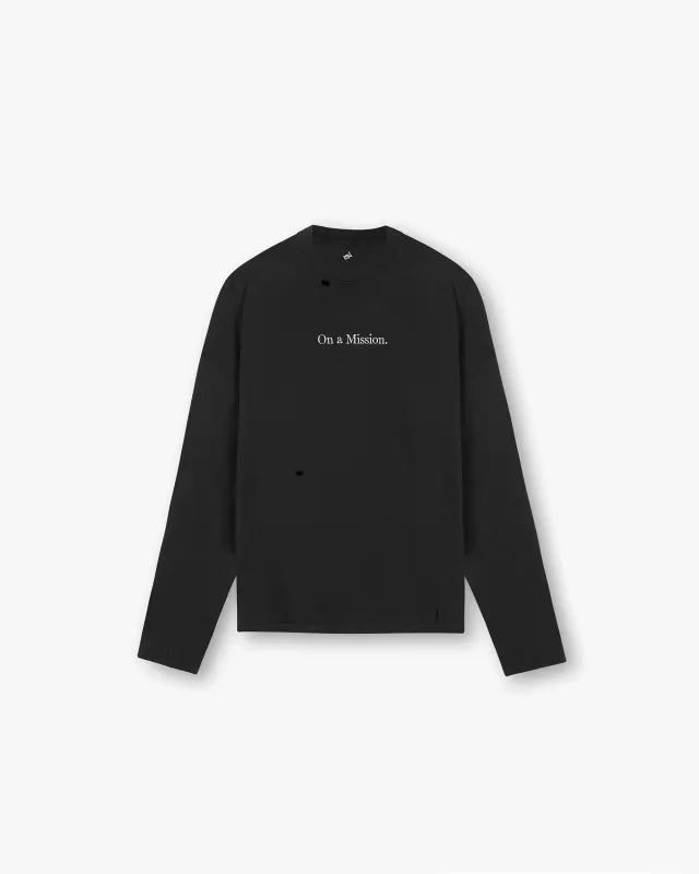 247 On A Mission Long Sleeve T-Shirt - Jet Black sold by Represent