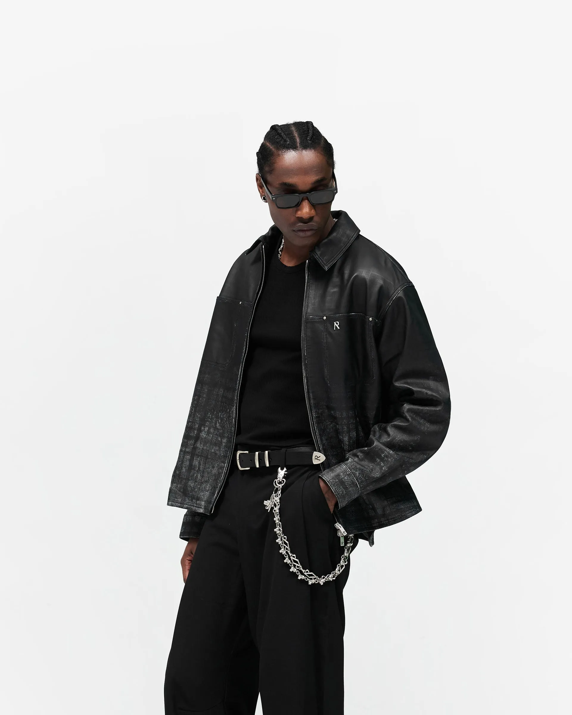 Rodeo Leather Jacket - Jet Black sold by Represent product image thumbnail 4