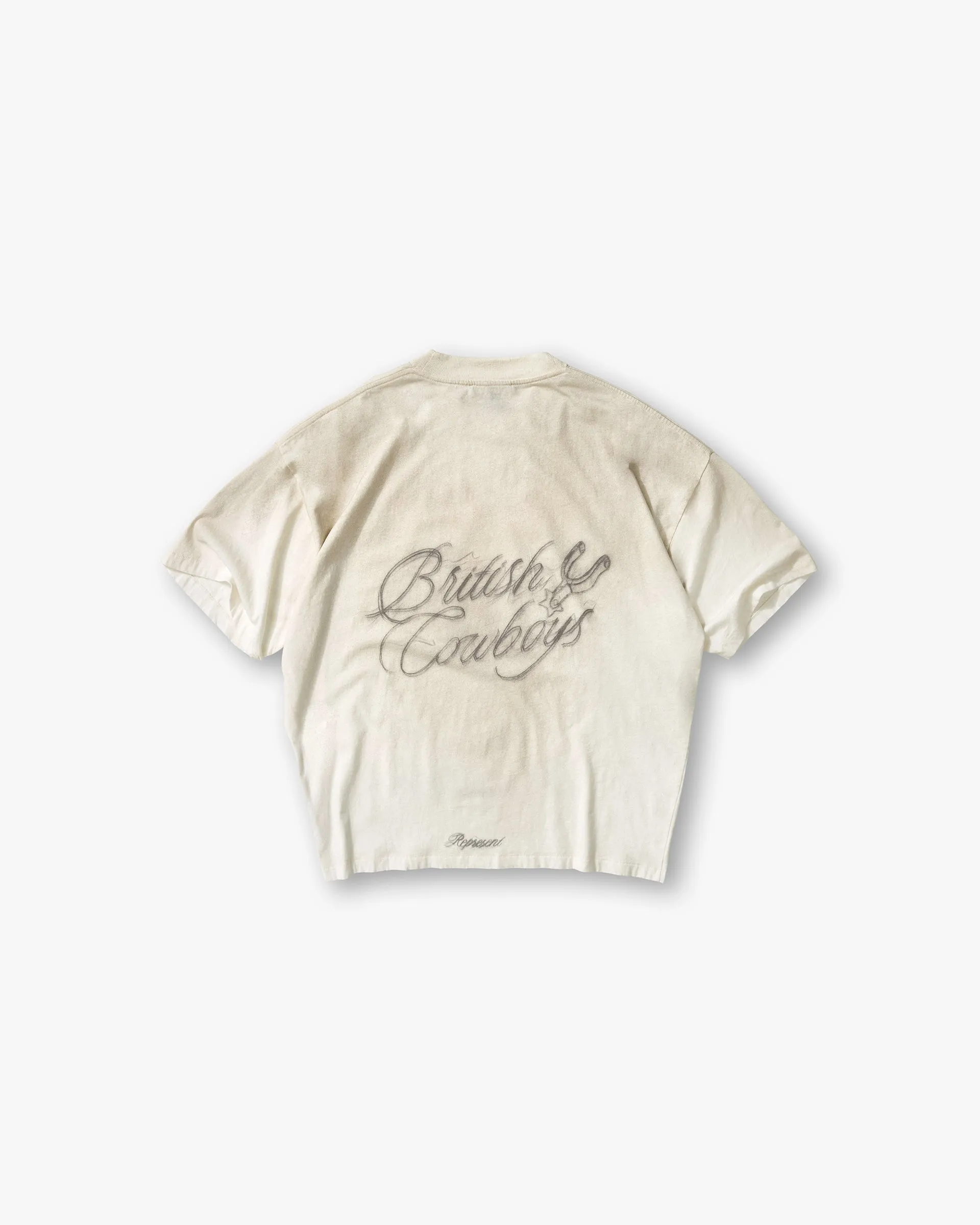 British Cowboys T-Shirt - Washed Ecru sold by Represent product image thumbnail 2