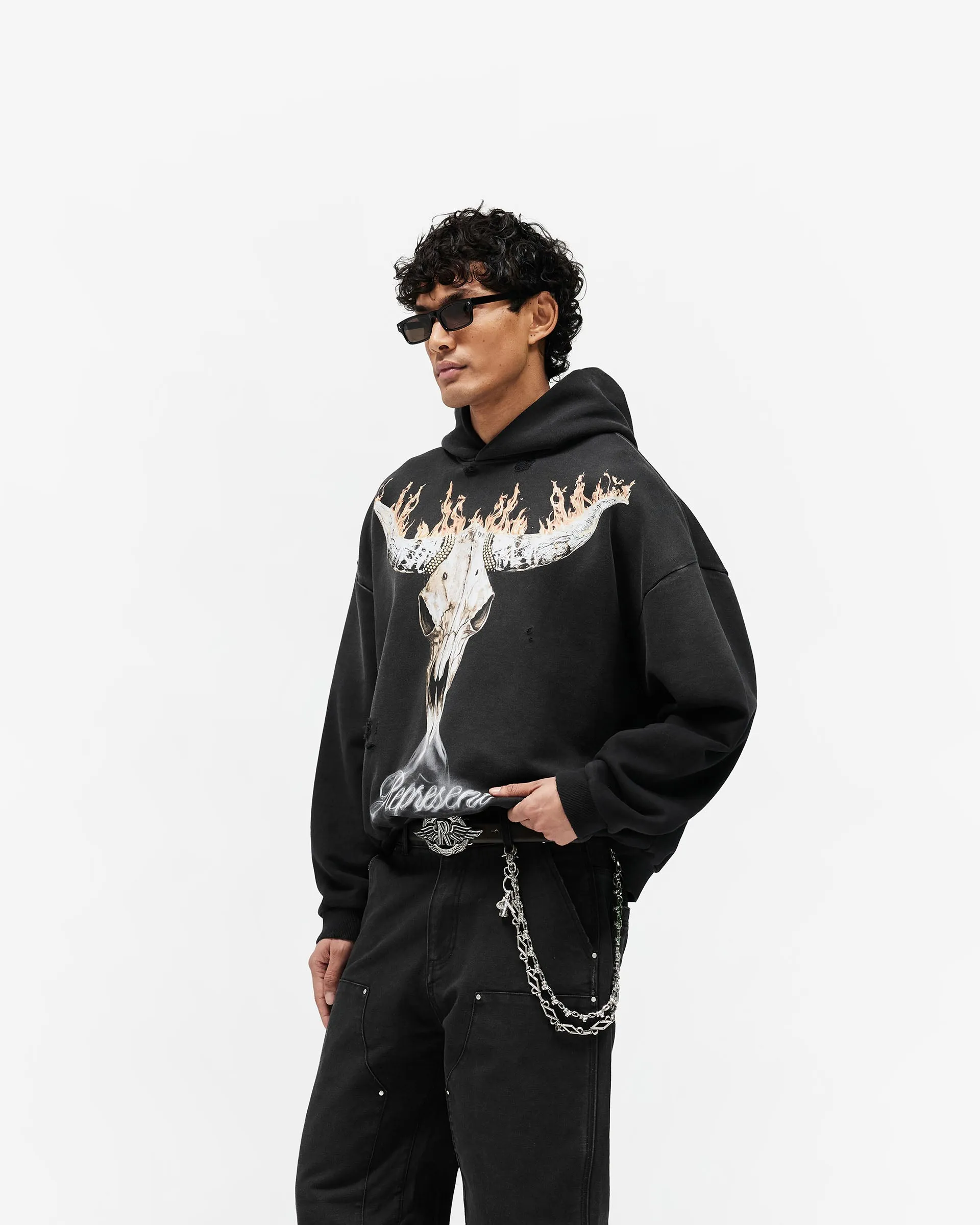 British Cowboys Hoodie - Stained Black sold by Represent product image thumbnail 4