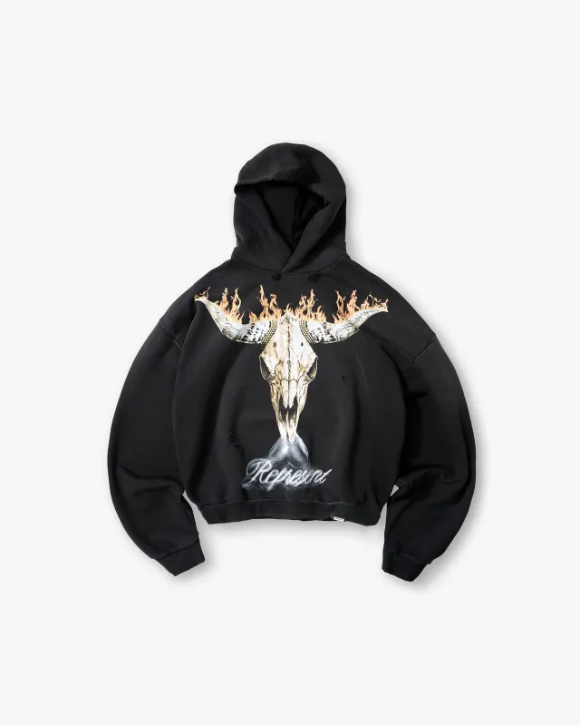 British Cowboys Hoodie - Stained Black made by Represent