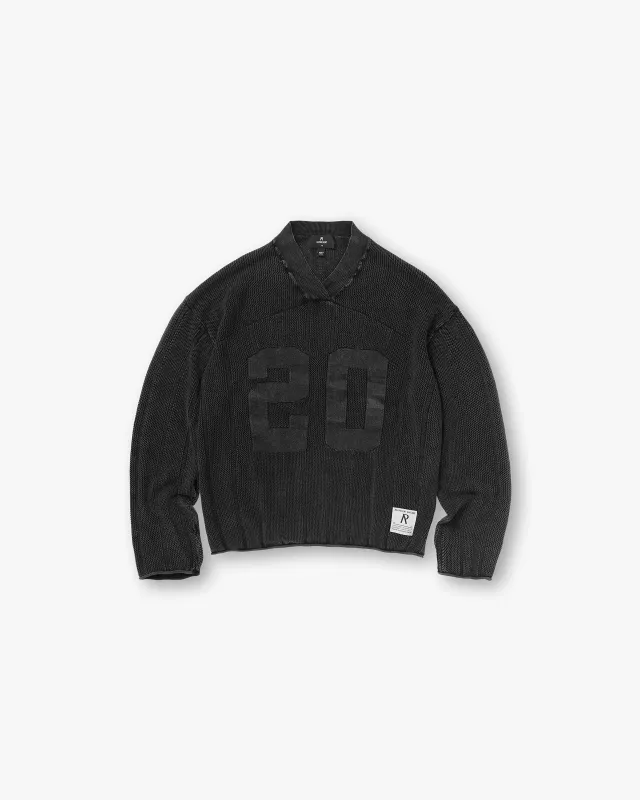 Knitted Varsity Long Sleeve Jersey - Vintage Grey sold by Represent
