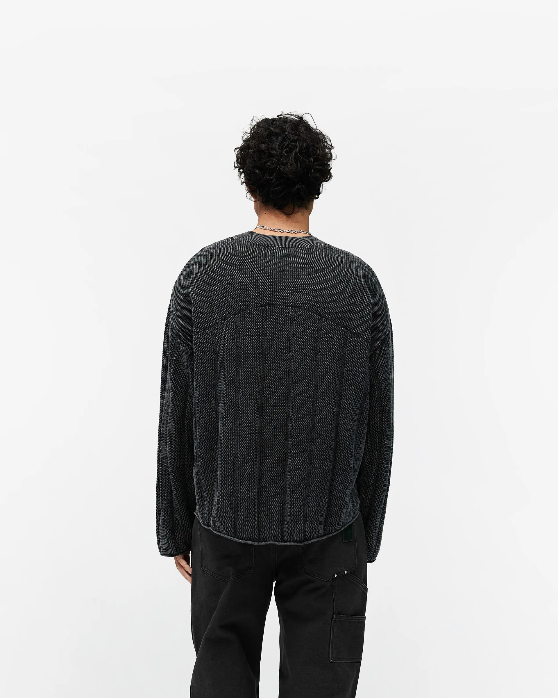 Knitted Varsity Long Sleeve Jersey - Vintage Grey sold by Represent product image thumbnail 5