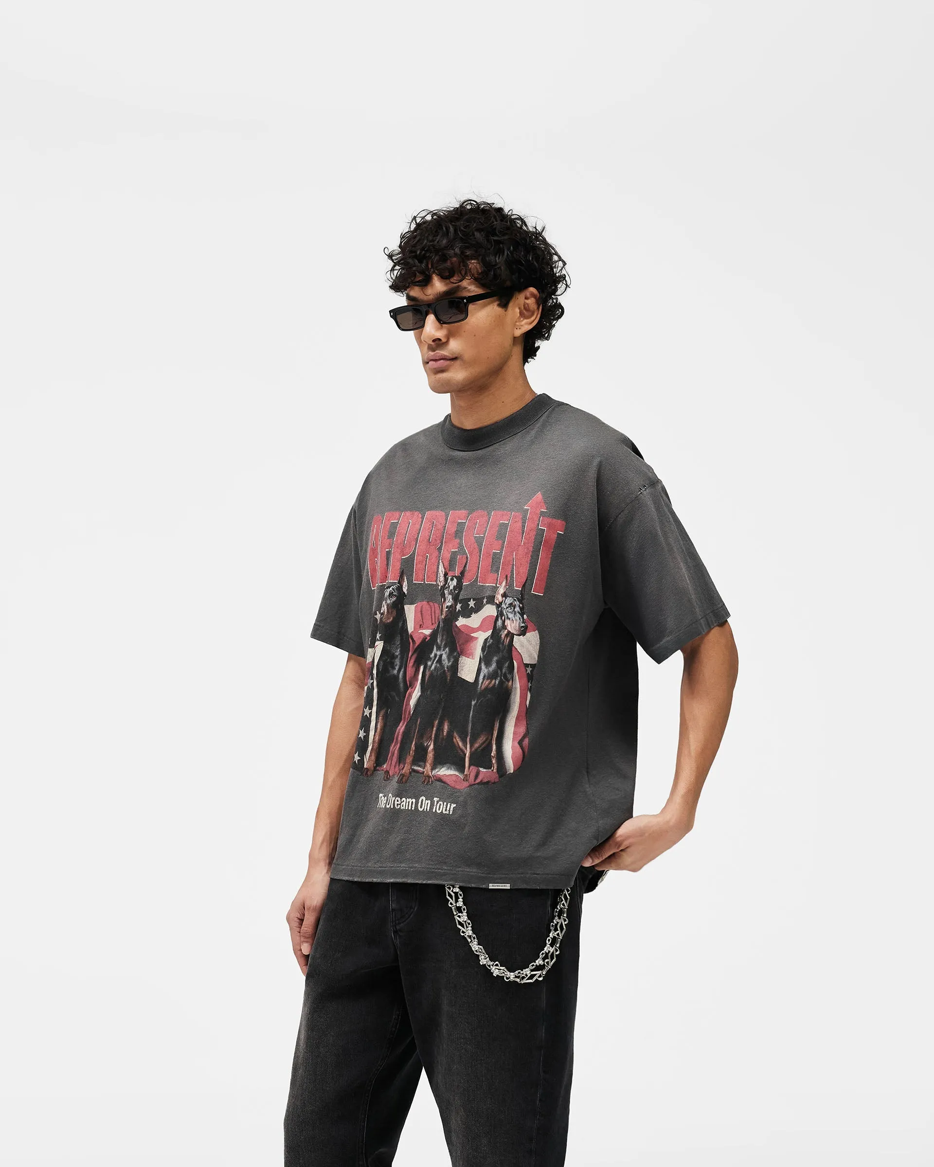 Dream On Tour T-Shirt - Sun Fade Grey sold by Represent product image thumbnail 5