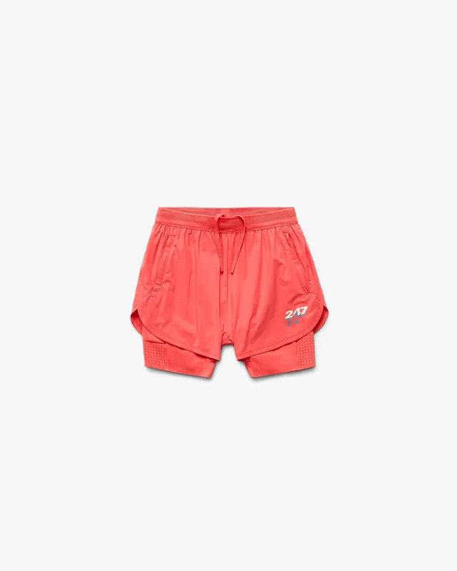 247 Hybrid 2-In-1 Short - Racing Red made by Represent