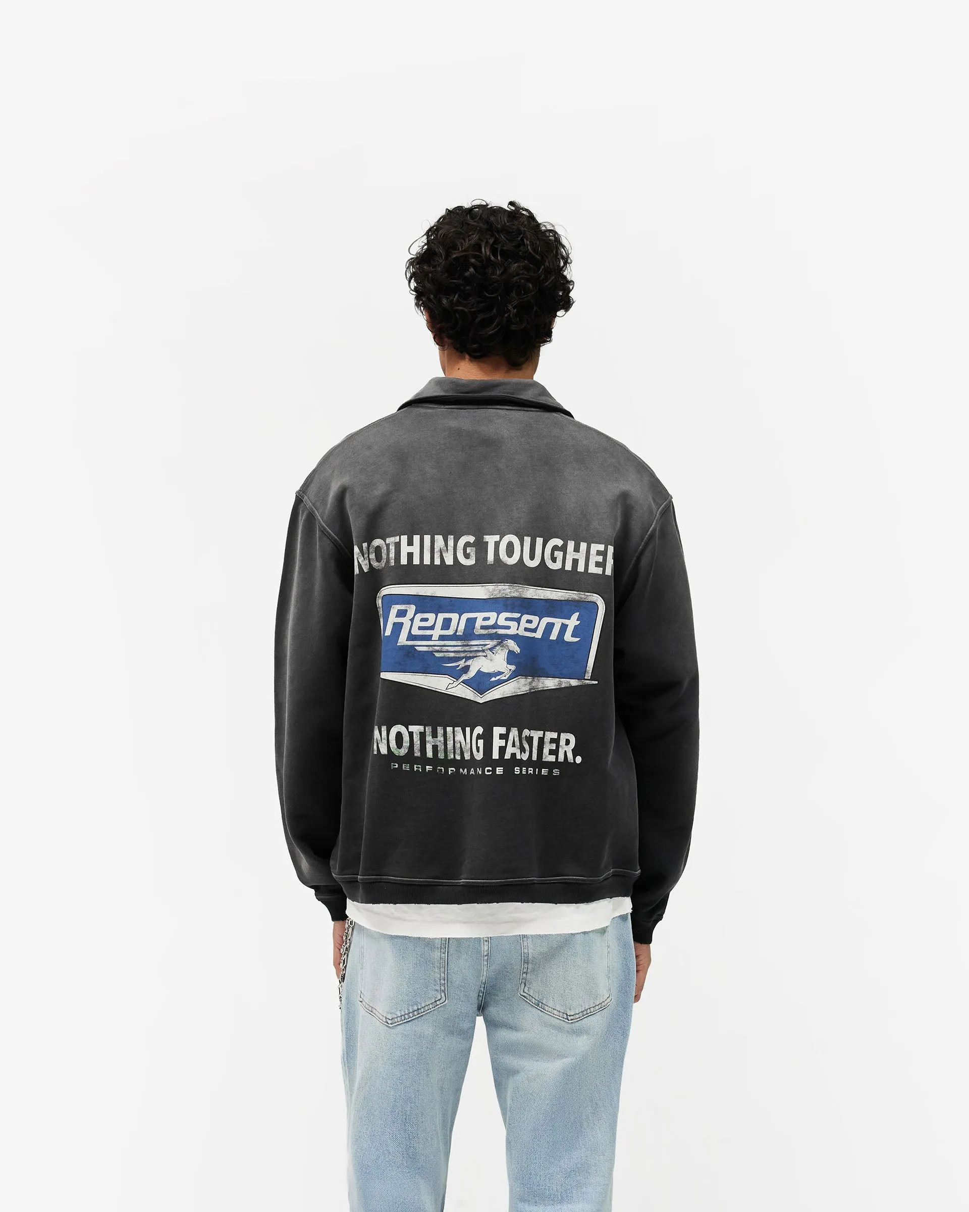 Nothing Faster Quarter Zip Sweatshirt - Stained Black sold by Represent product image thumbnail 5