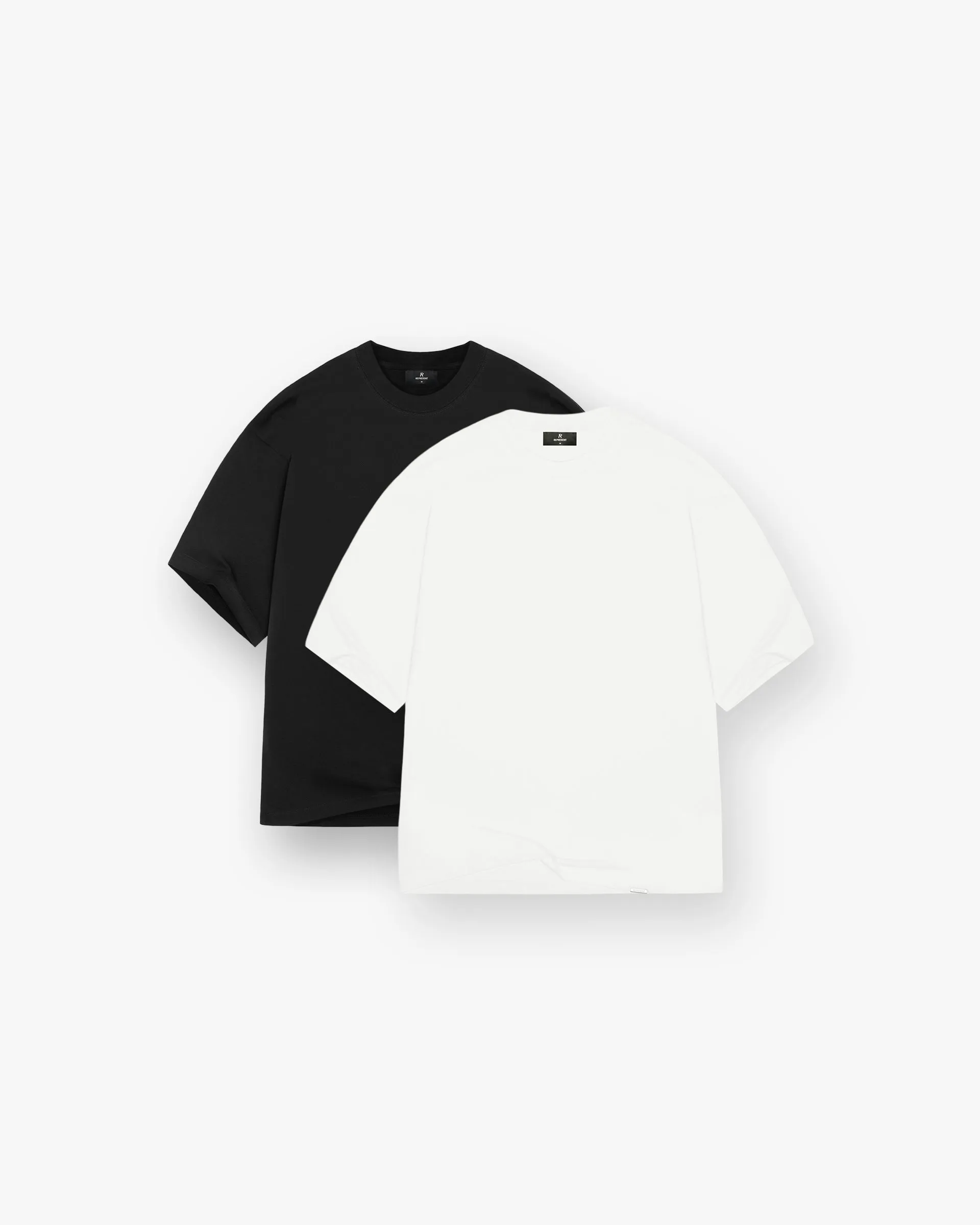 2 x Initial Boxy T-Shirt - Flat White & Black sold by Represent