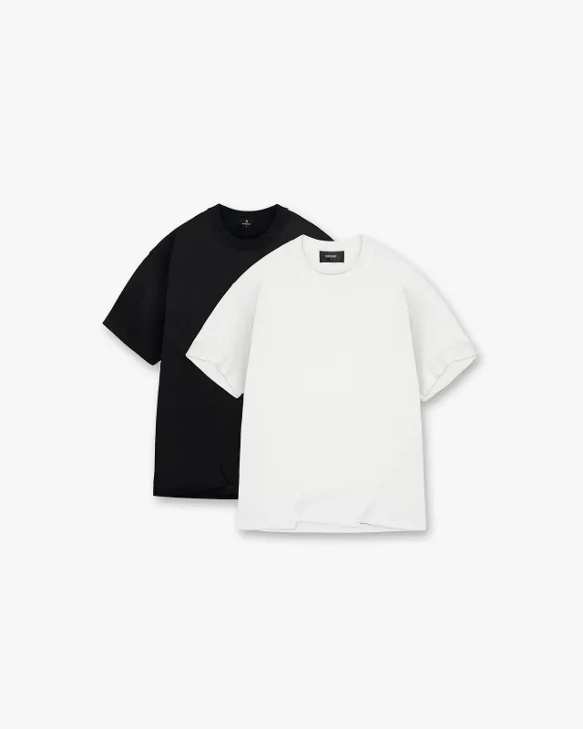 2 x Initial T-Shirt - Flat White & Black made by Represent