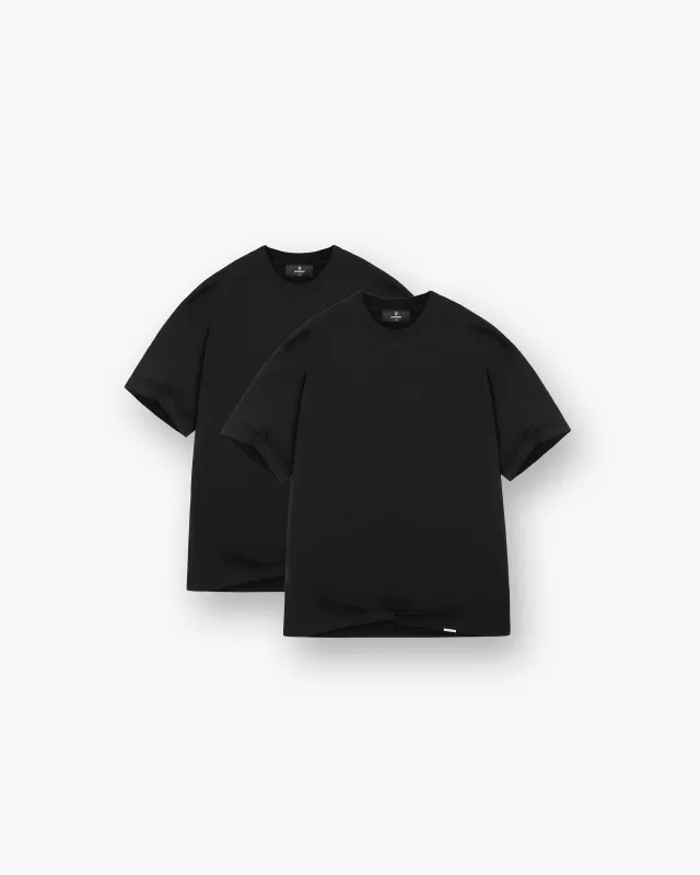 2 x Initial Oversized T-Shirt - Black made by Represent