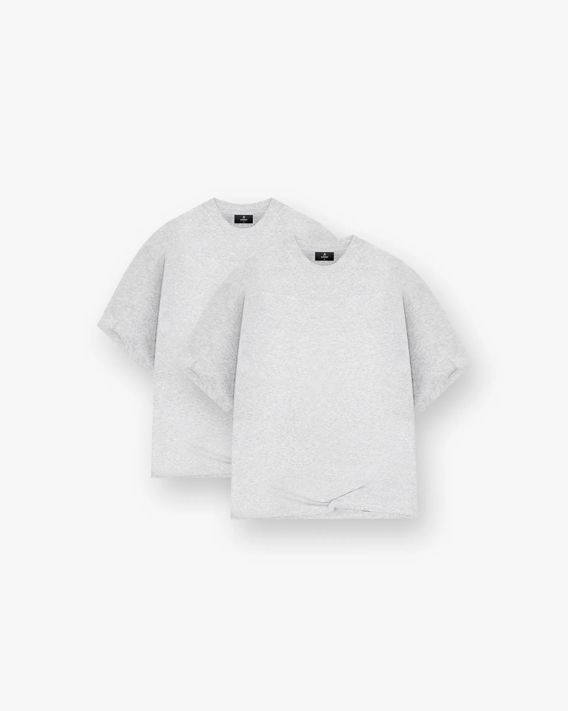 2 x Initial Boxy T-Shirt - Ice Grey Marl sold by Represent