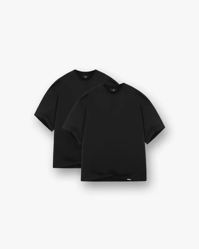 2 x Initial Boxy T-Shirt - Black sold by Represent