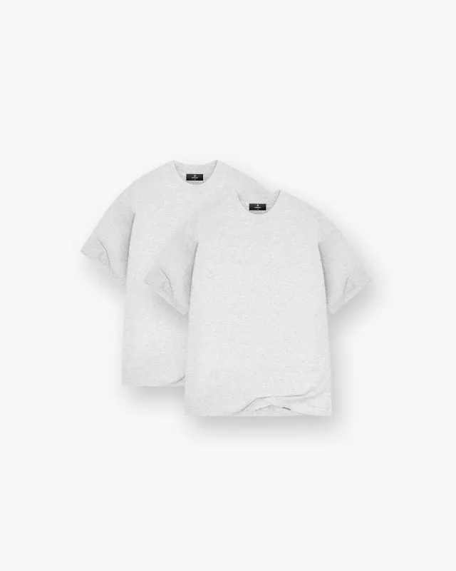 2 x Initial Oversized T-Shirt - Ice Grey Marl made by Represent