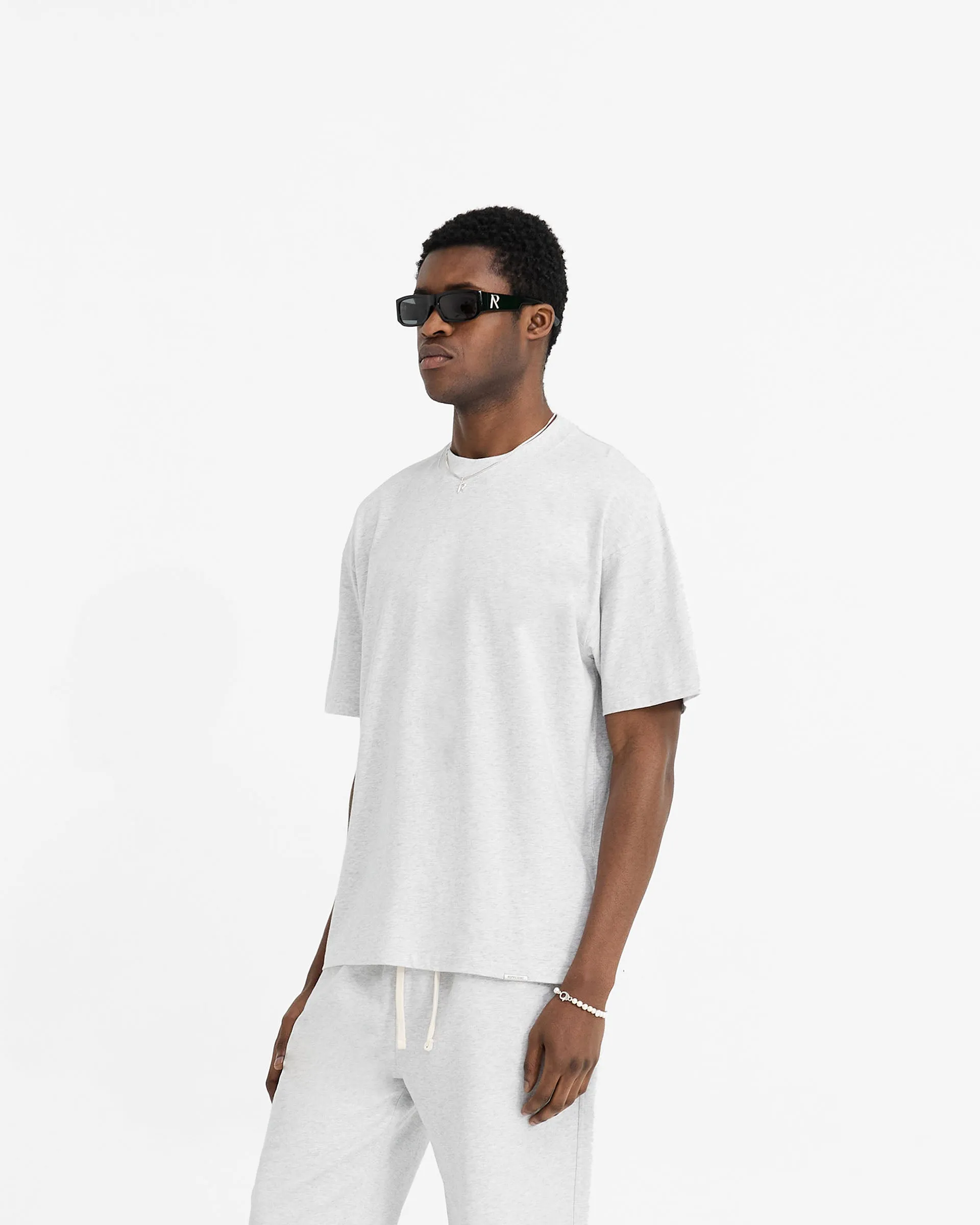 2 x Initial Oversized T-Shirt - Flat White & Ice Grey Marl sold by Represent product image thumbnail 5