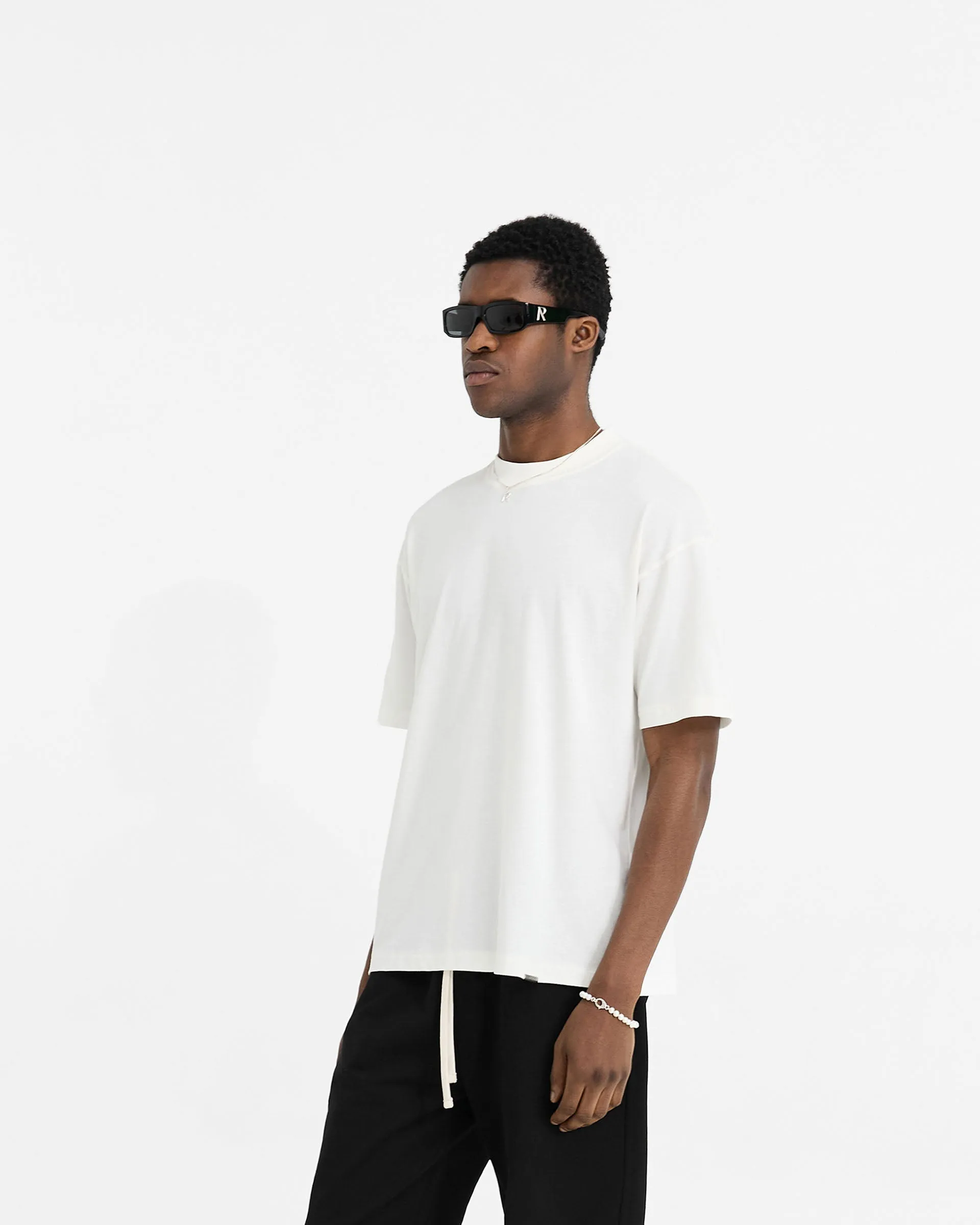 2 x Initial Oversized T-Shirt - Flat White & Ice Grey Marl sold by Represent product image thumbnail 4