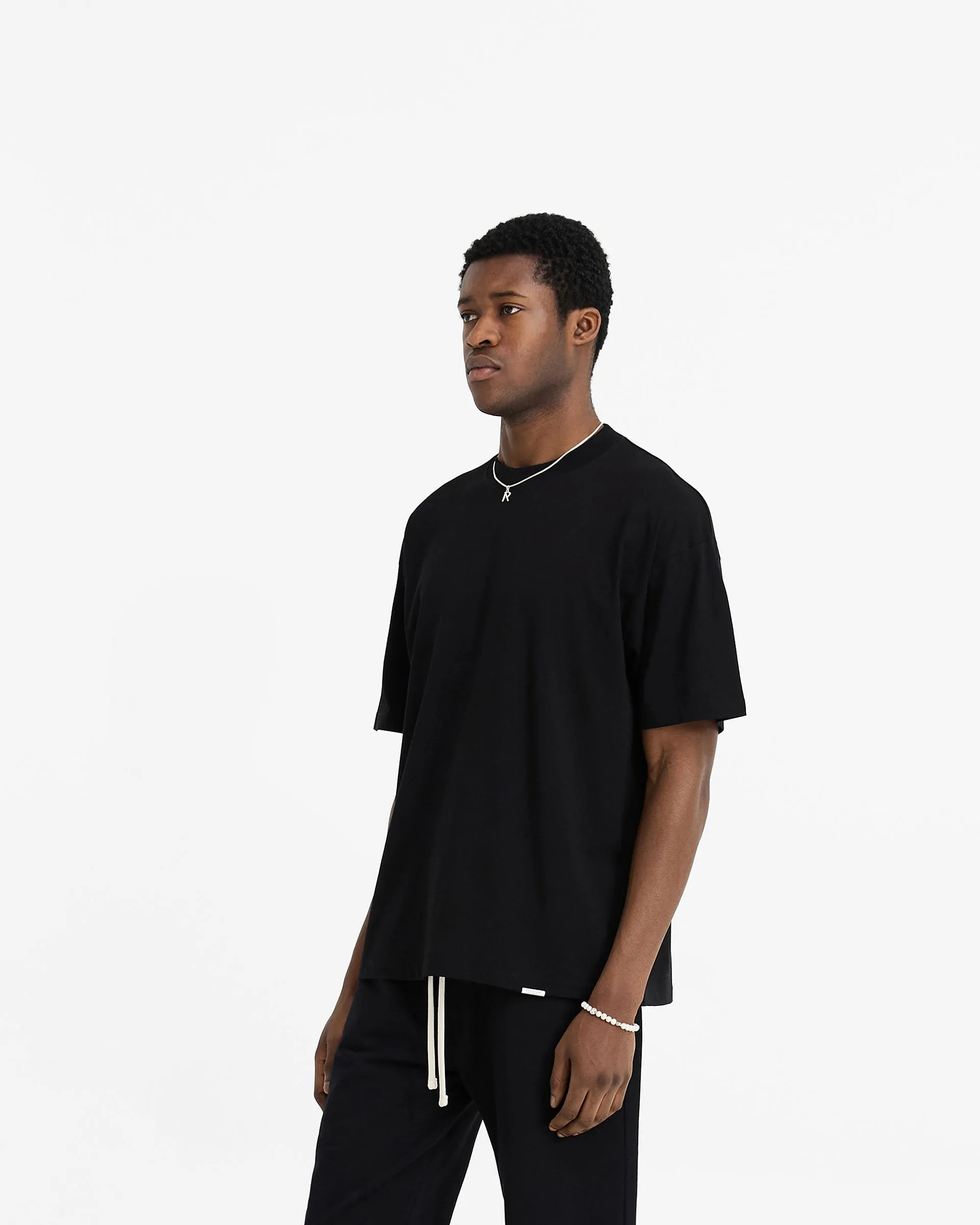 2 x Initial Oversized T-Shirt - Black & Ice Grey Marl sold by Represent product image thumbnail 5