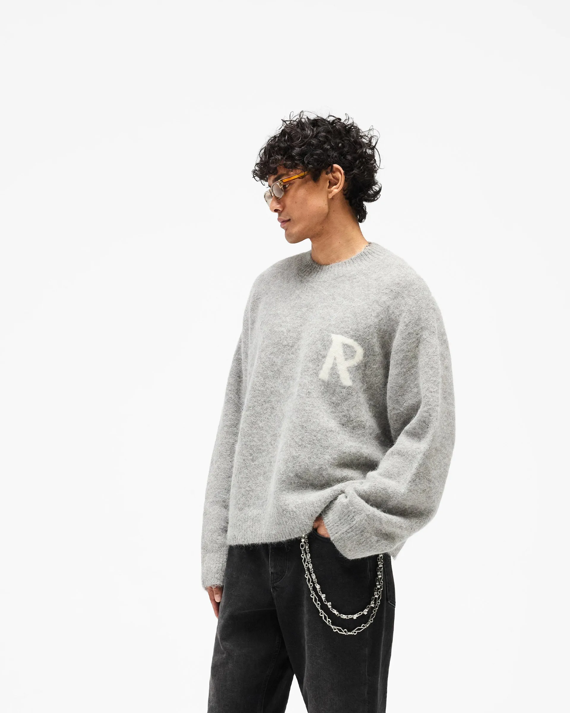 Logo Knit Sweater - Grey sold by Represent product image thumbnail 4