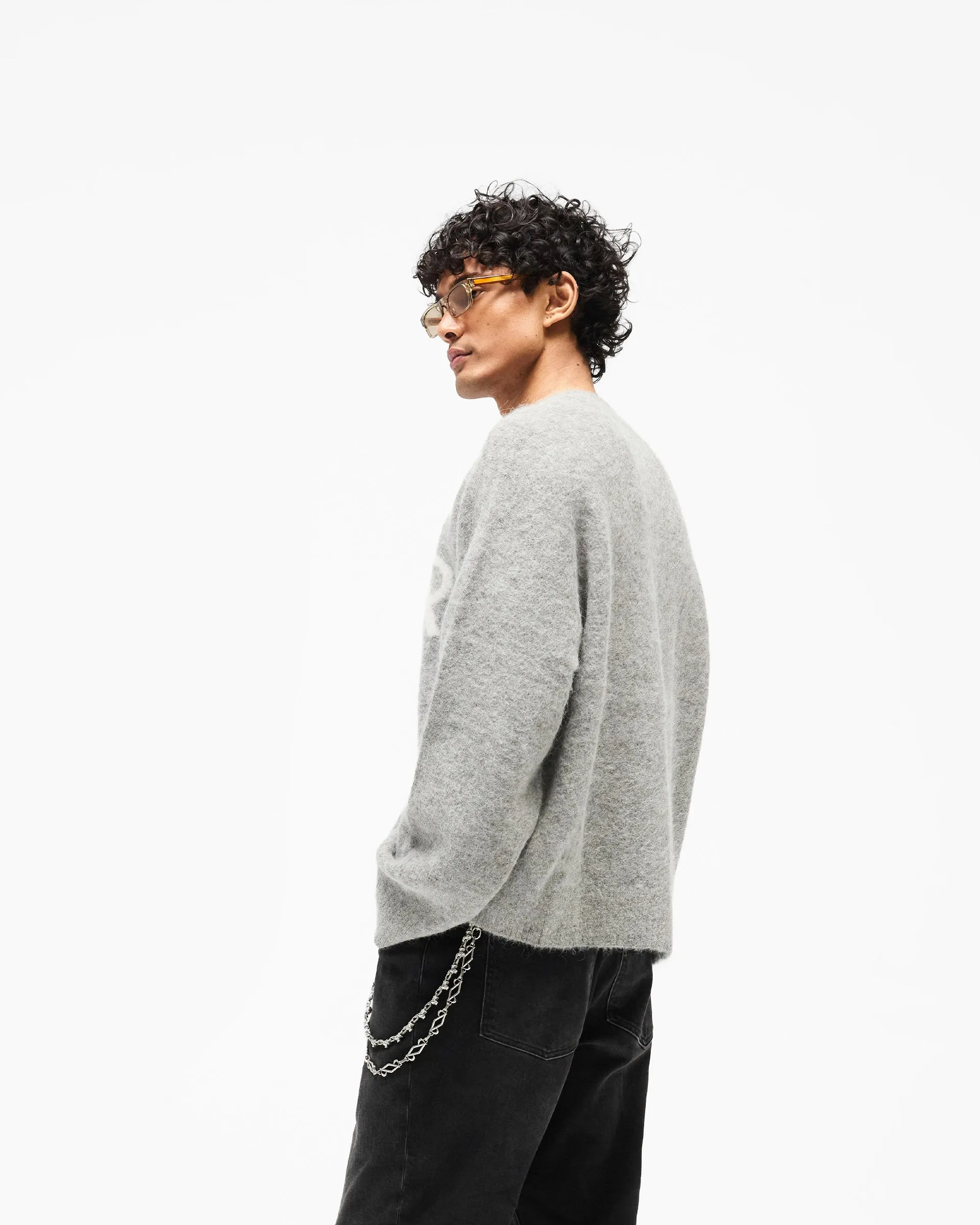 Logo Knit Sweater - Grey sold by Represent product image thumbnail 5