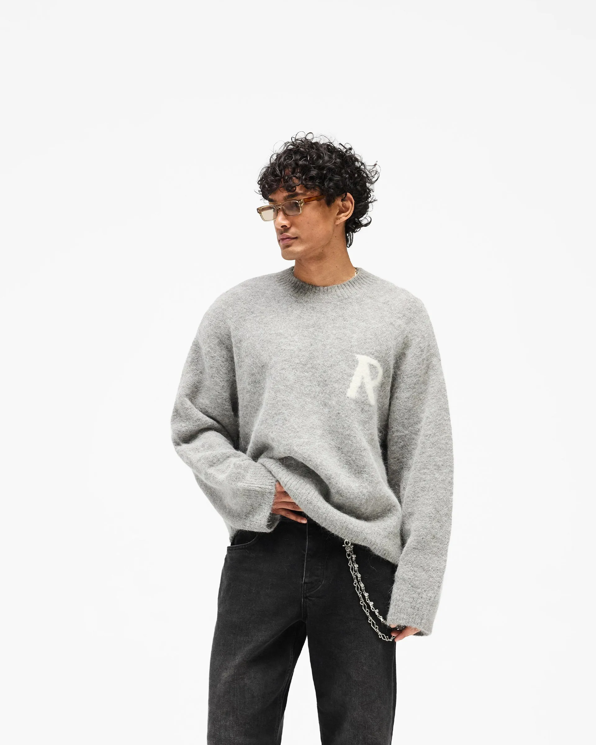 Logo Knit Sweater - Grey sold by Represent product image thumbnail 2