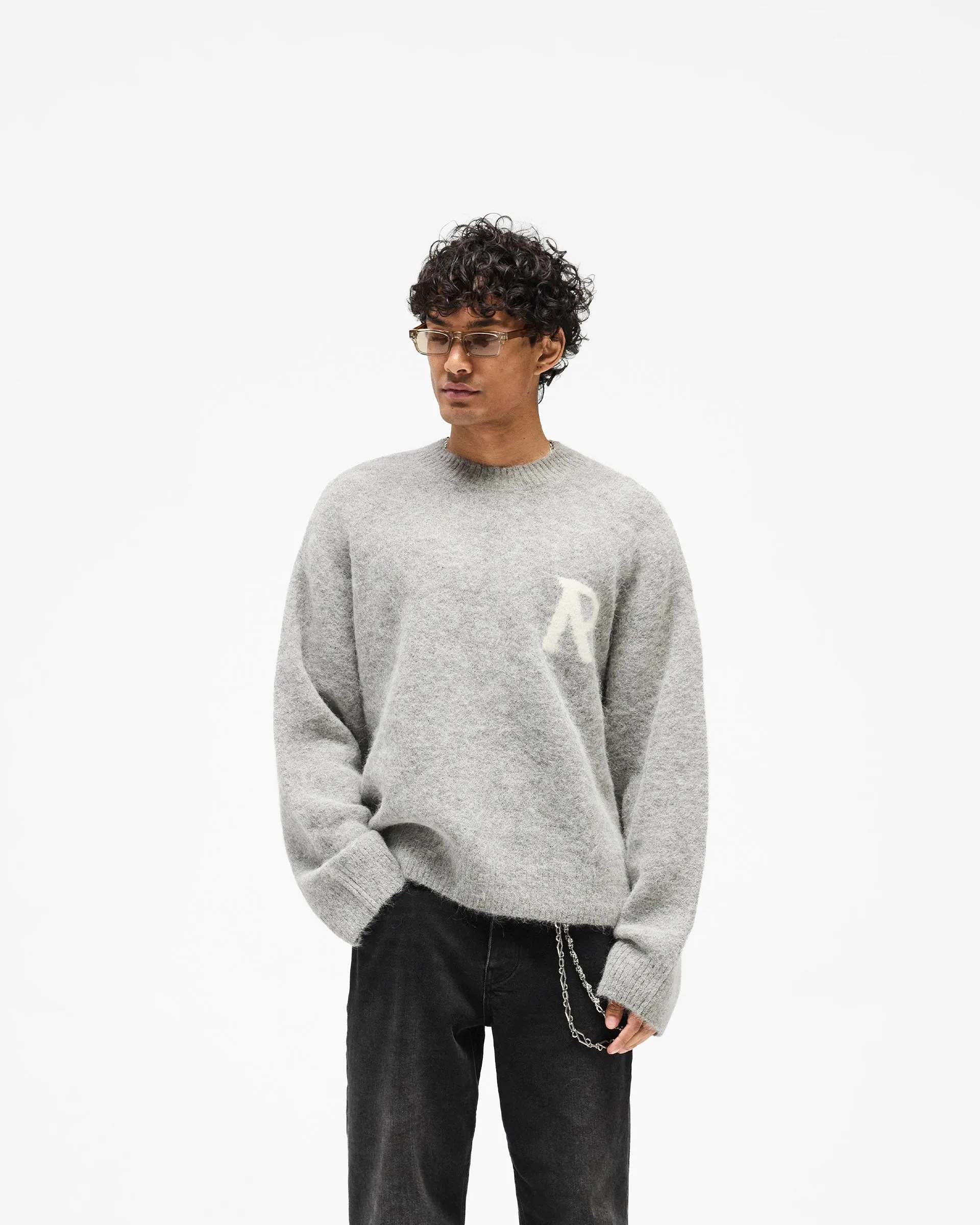 Logo Knit Sweater - Grey sold by Represent product image thumbnail 3