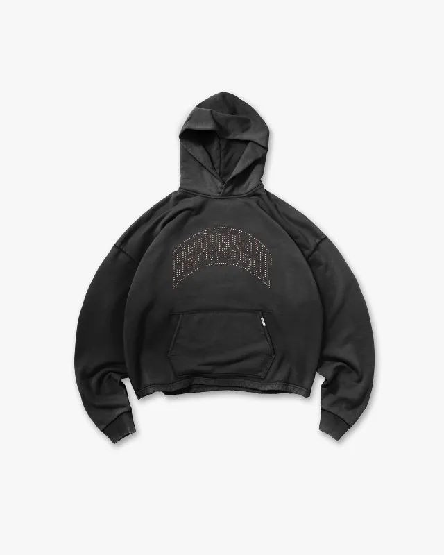 Represent Embellished Hoodie - Stained Black made by Represent