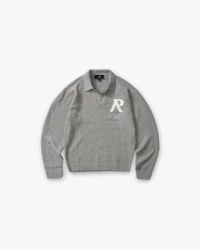 Knitted Boucle Polo - Grey made by Represent