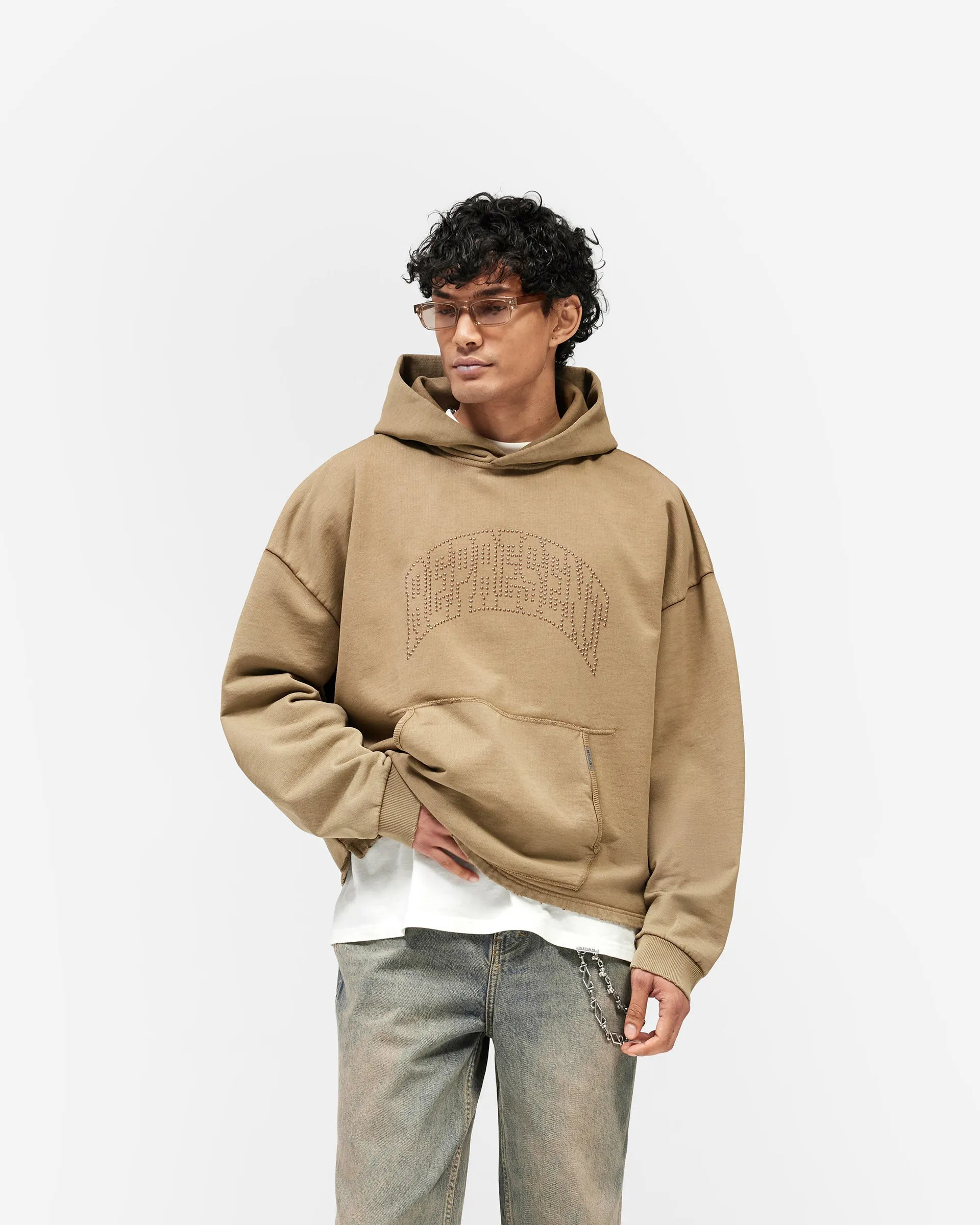 Represent Embellished Hoodie - Vintage Khaki sold by Represent product image thumbnail 3