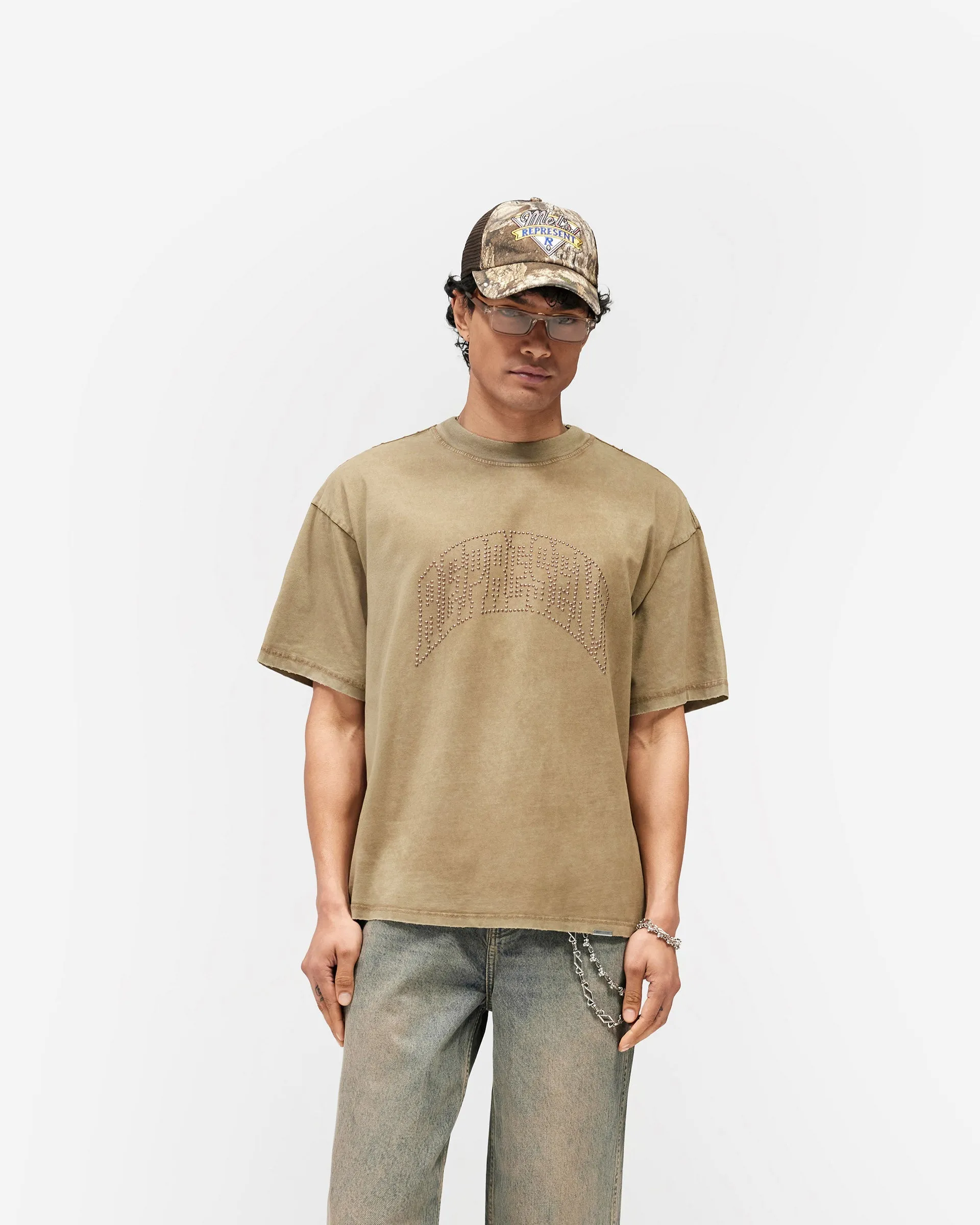 Embellished Represent T-Shirt - Vintage Khaki sold by Represent product image thumbnail 3