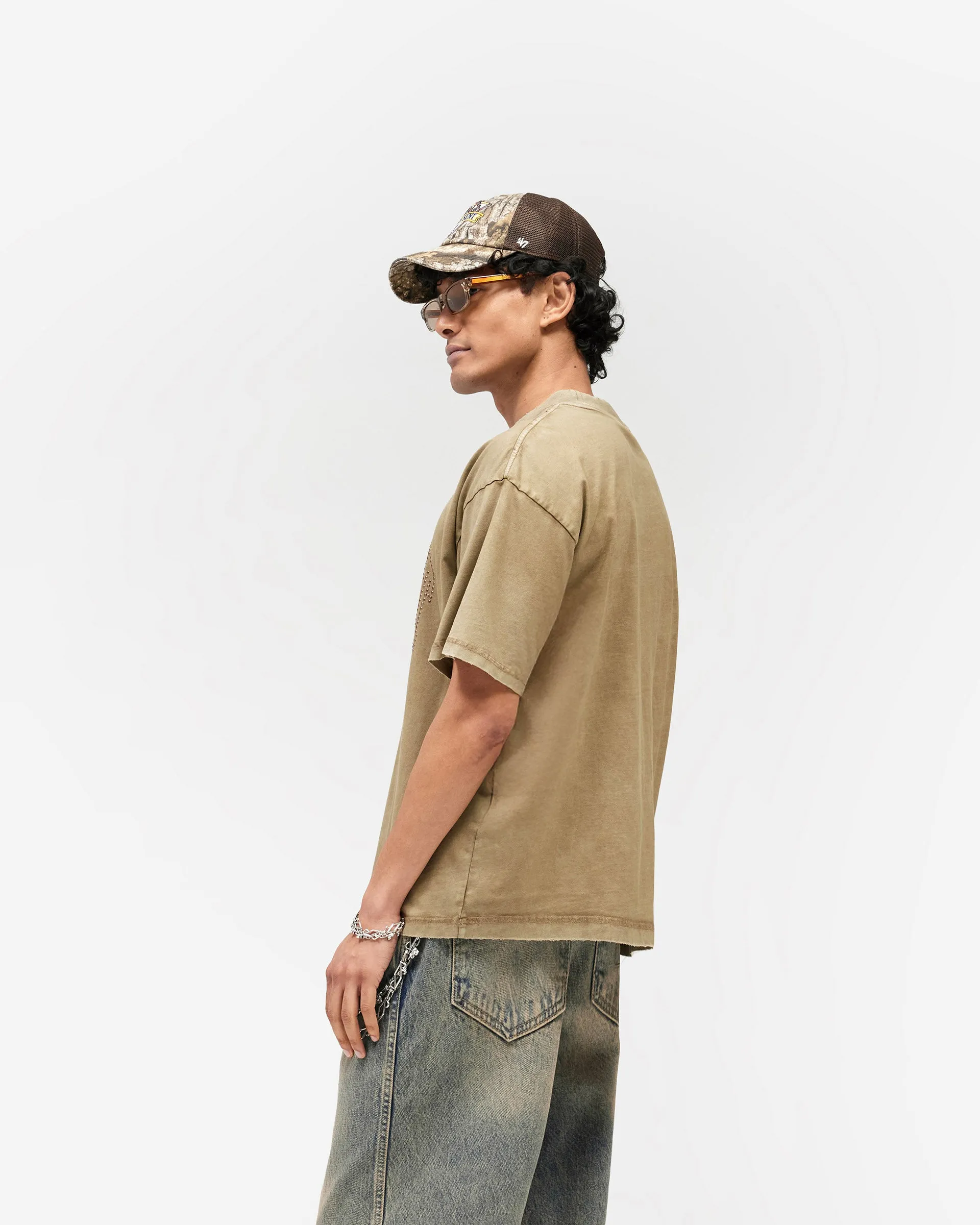 Embellished Represent T-Shirt - Vintage Khaki sold by Represent product image thumbnail 4