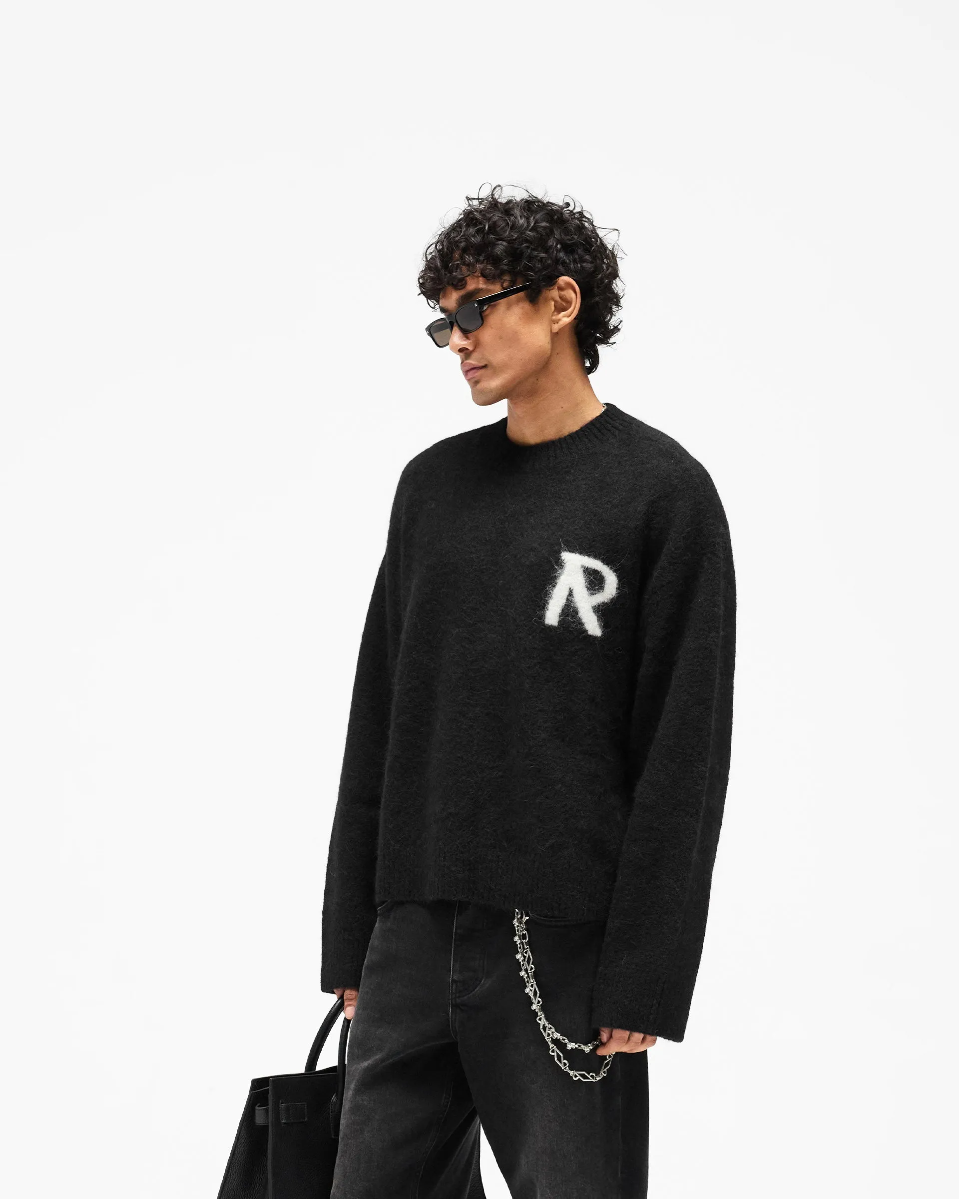 Logo Knit Sweater - Jet Black sold by Represent product image thumbnail 4