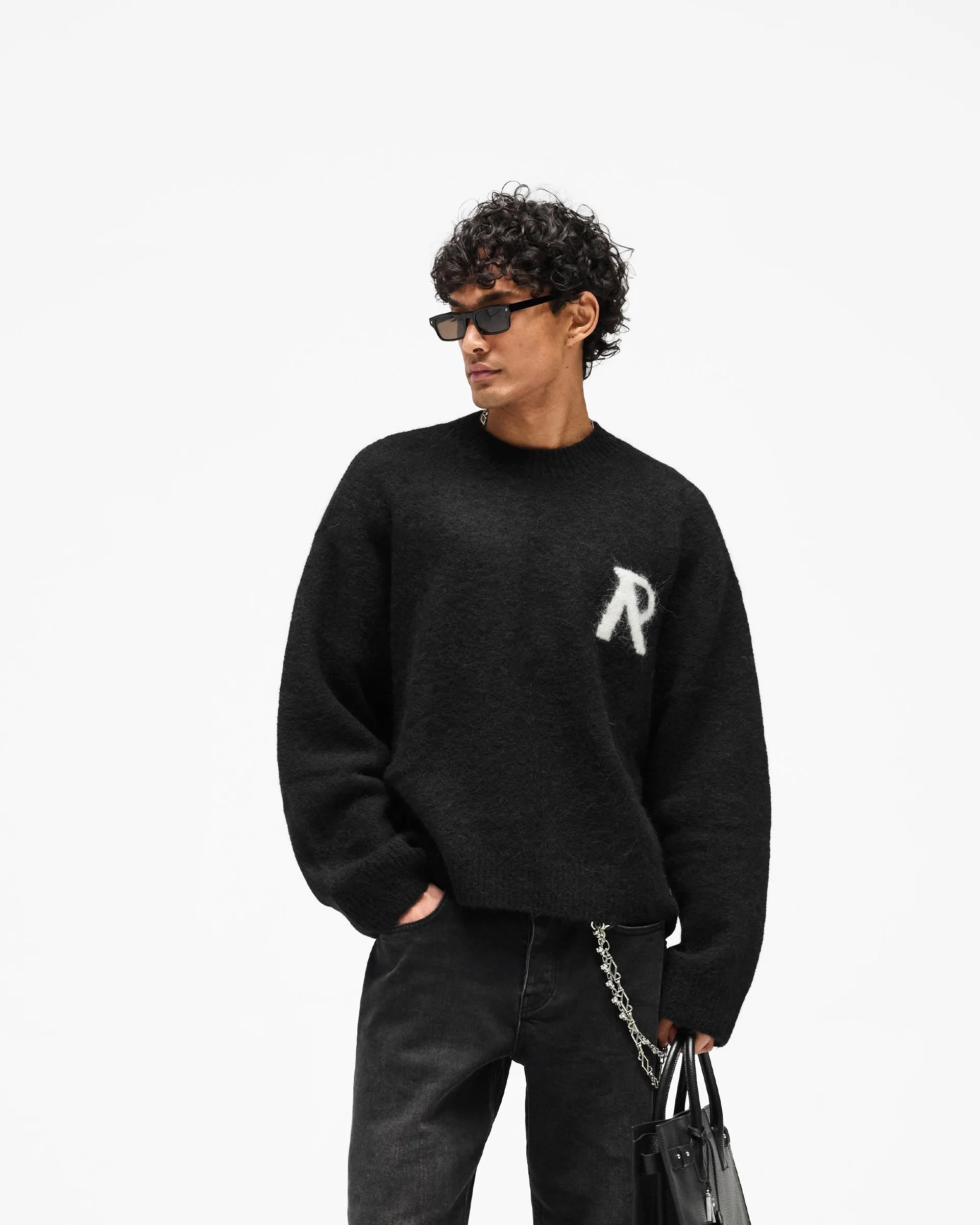 Logo Knit Sweater - Jet Black sold by Represent product image thumbnail 2