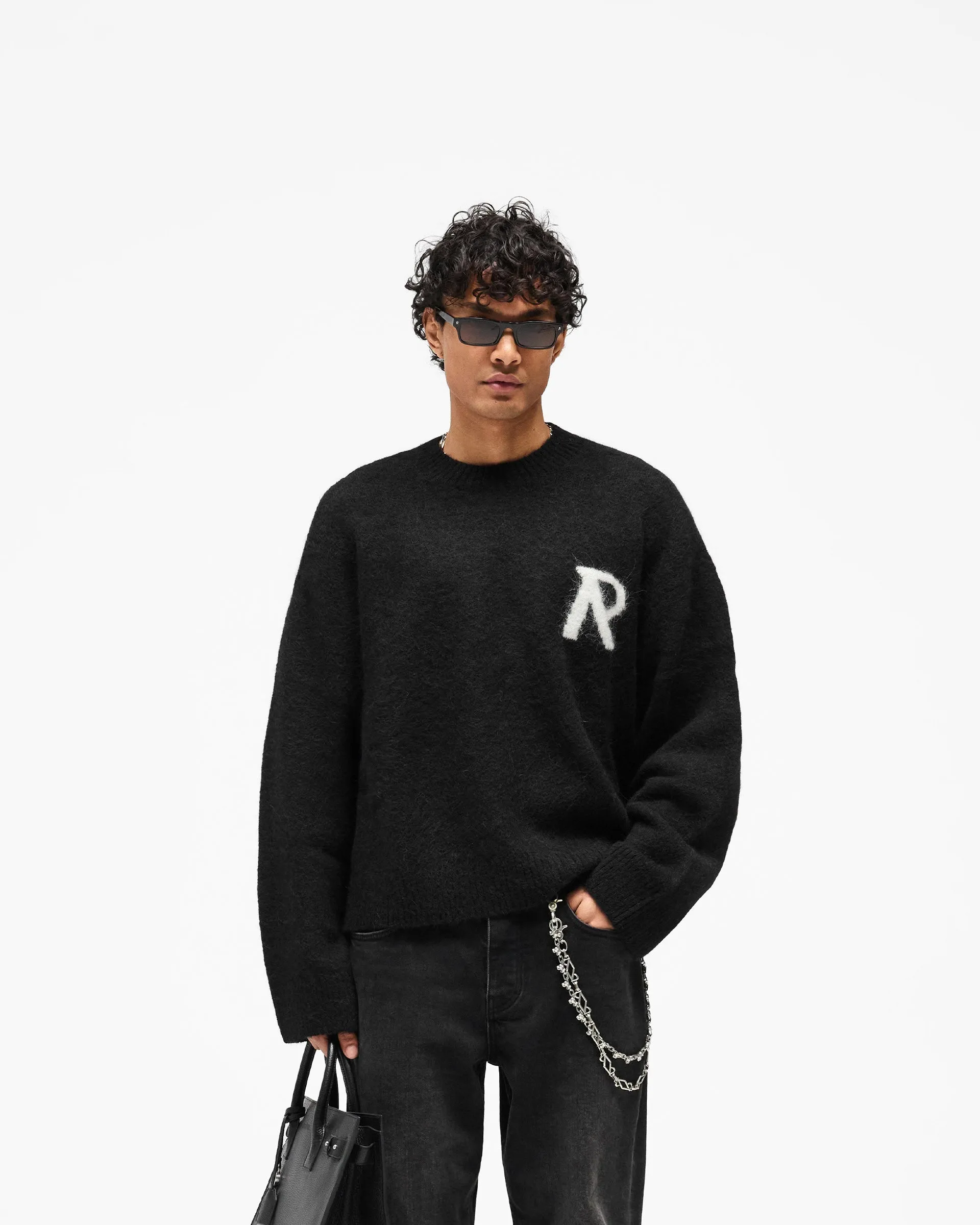 Logo Knit Sweater - Jet Black sold by Represent product image thumbnail 3
