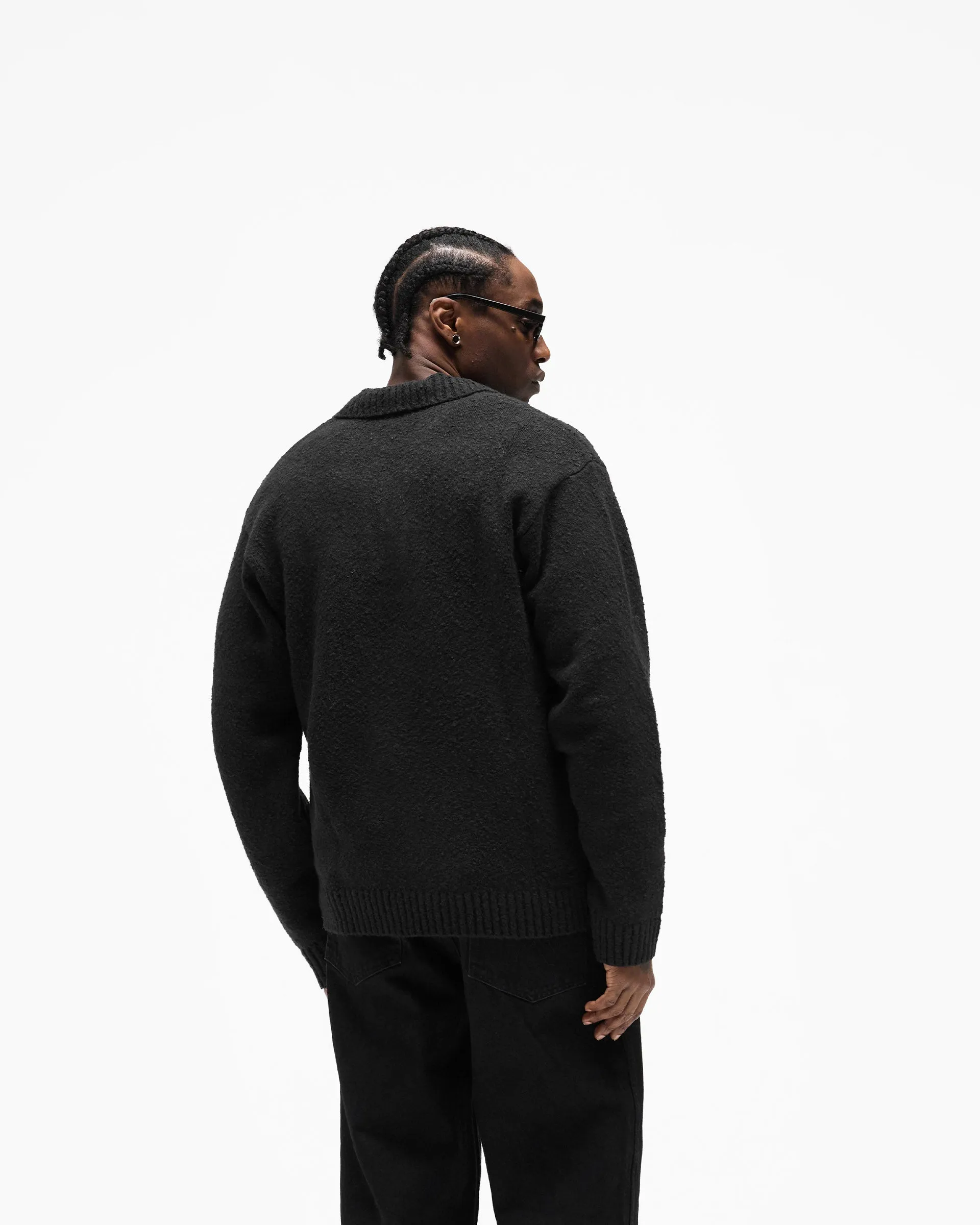 Knitted Boucle Polo - Jet Black sold by Represent product image thumbnail 5