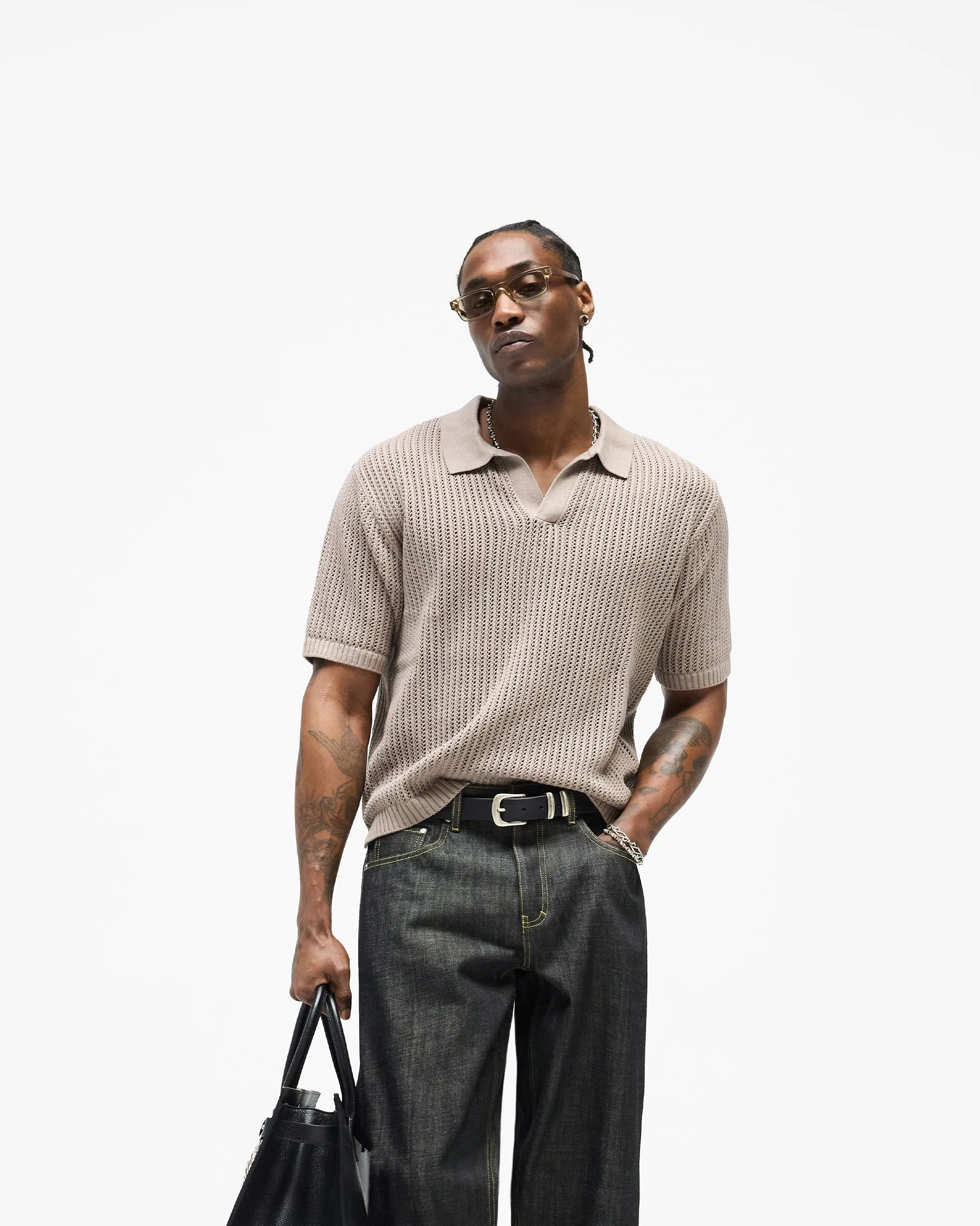 Beverly Knit Polo - Vintage Khaki sold by Represent product image thumbnail 3