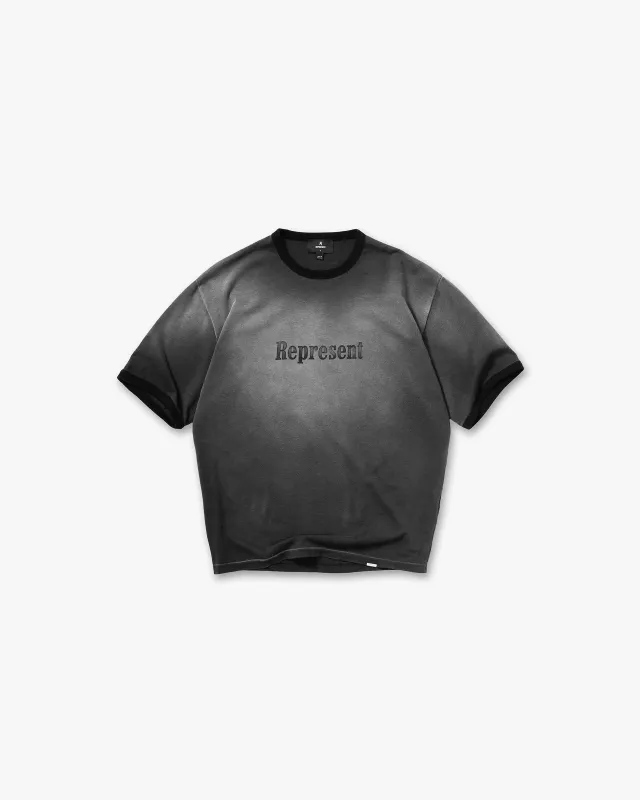 Represent Ringer T-Shirt - Stained Black made by Represent