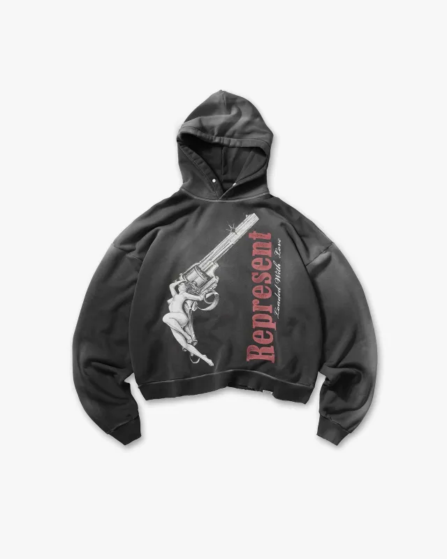 Loaded With Love Hoodie - Stained Black made by Represent