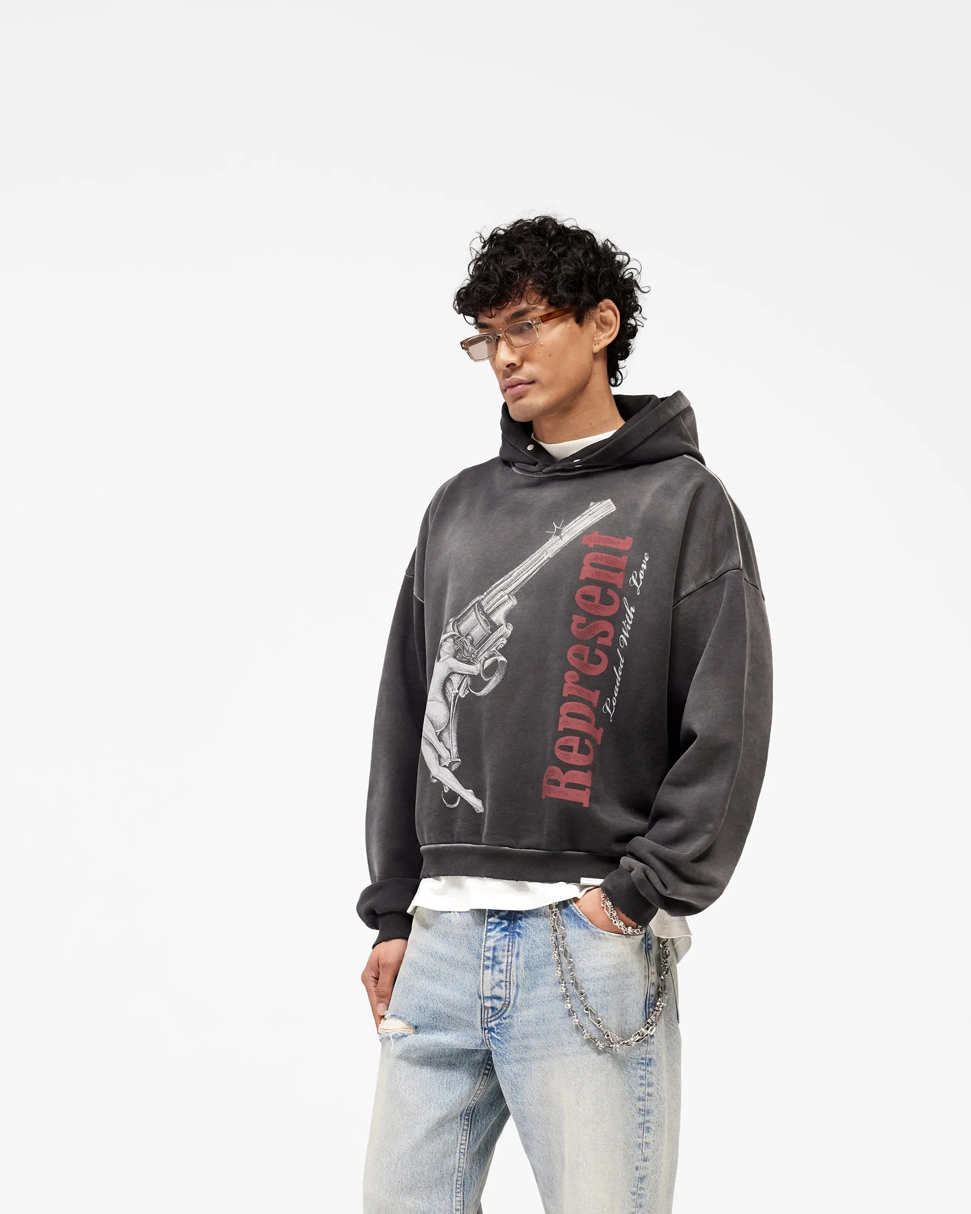 Loaded With Love Hoodie - Stained Black sold by Represent product image thumbnail 2