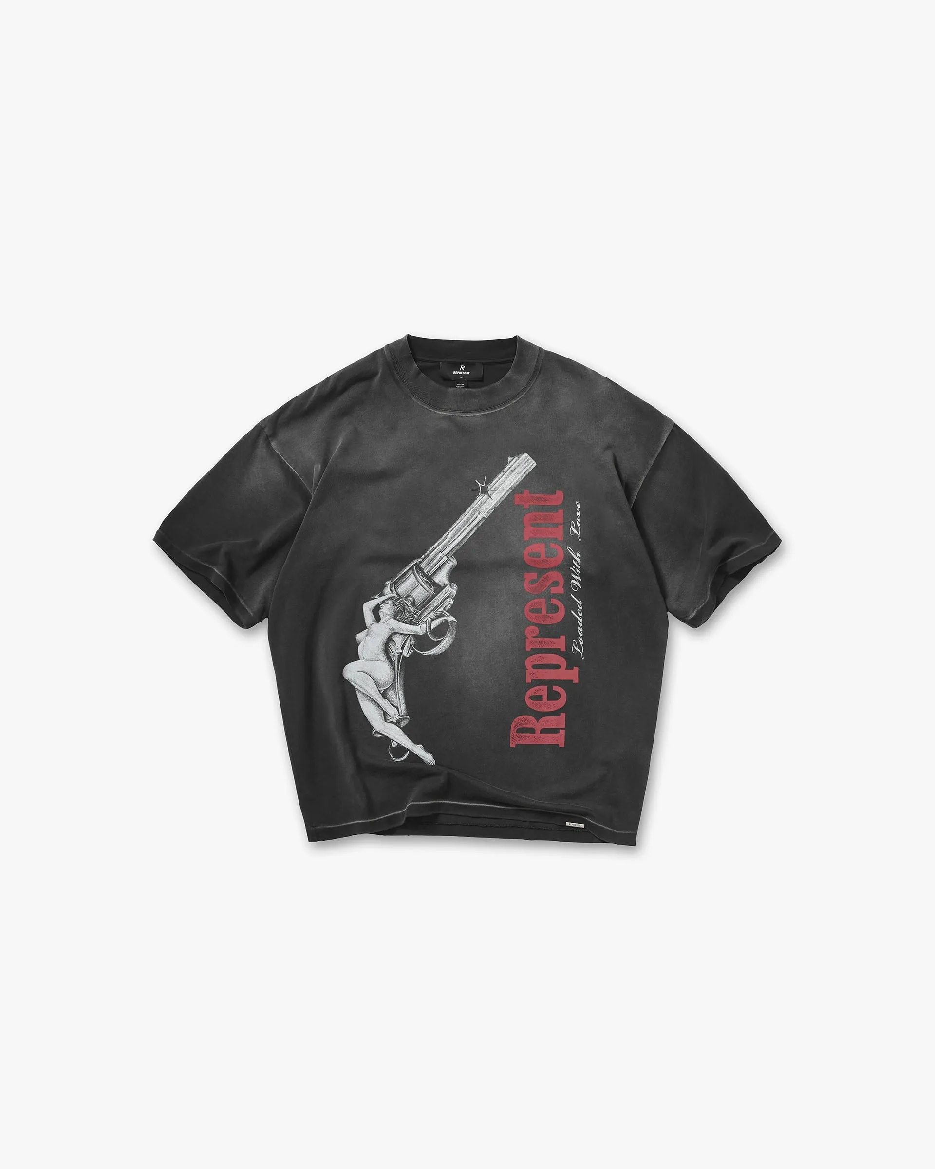 Loaded With Love T-Shirt - Stained Black sold by Represent