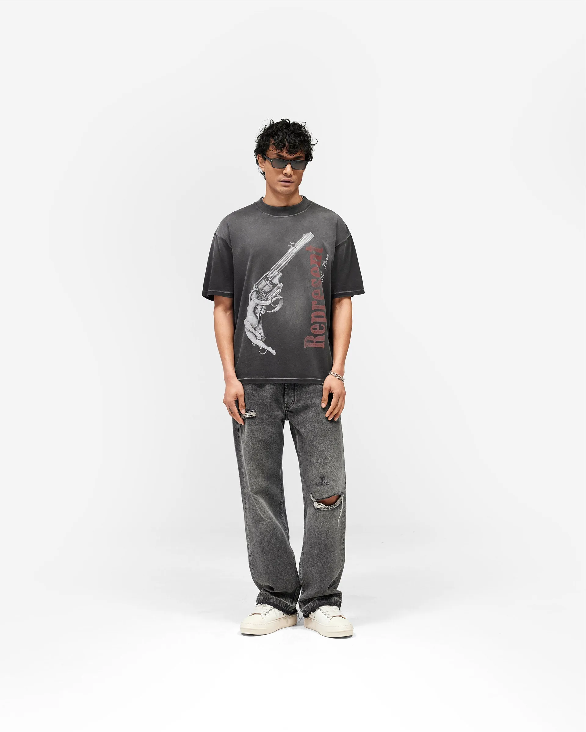 Loaded With Love T-Shirt - Stained Black sold by Represent product image thumbnail 5
