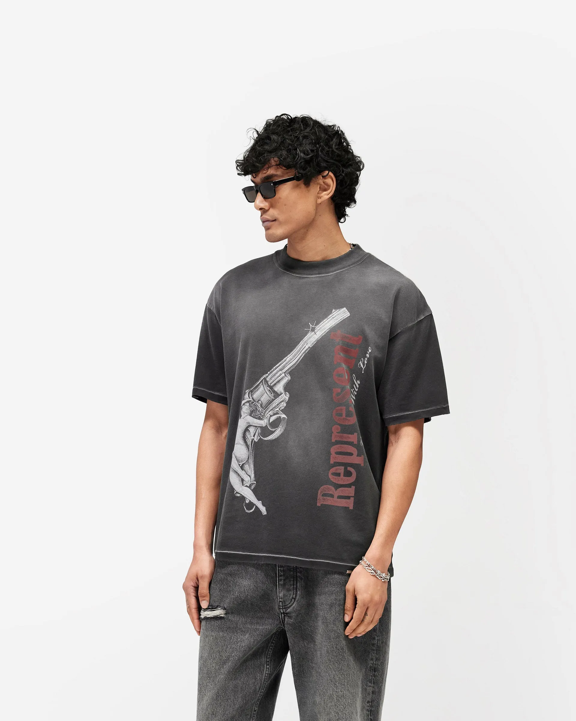 Loaded With Love T-Shirt - Stained Black sold by Represent product image thumbnail 2