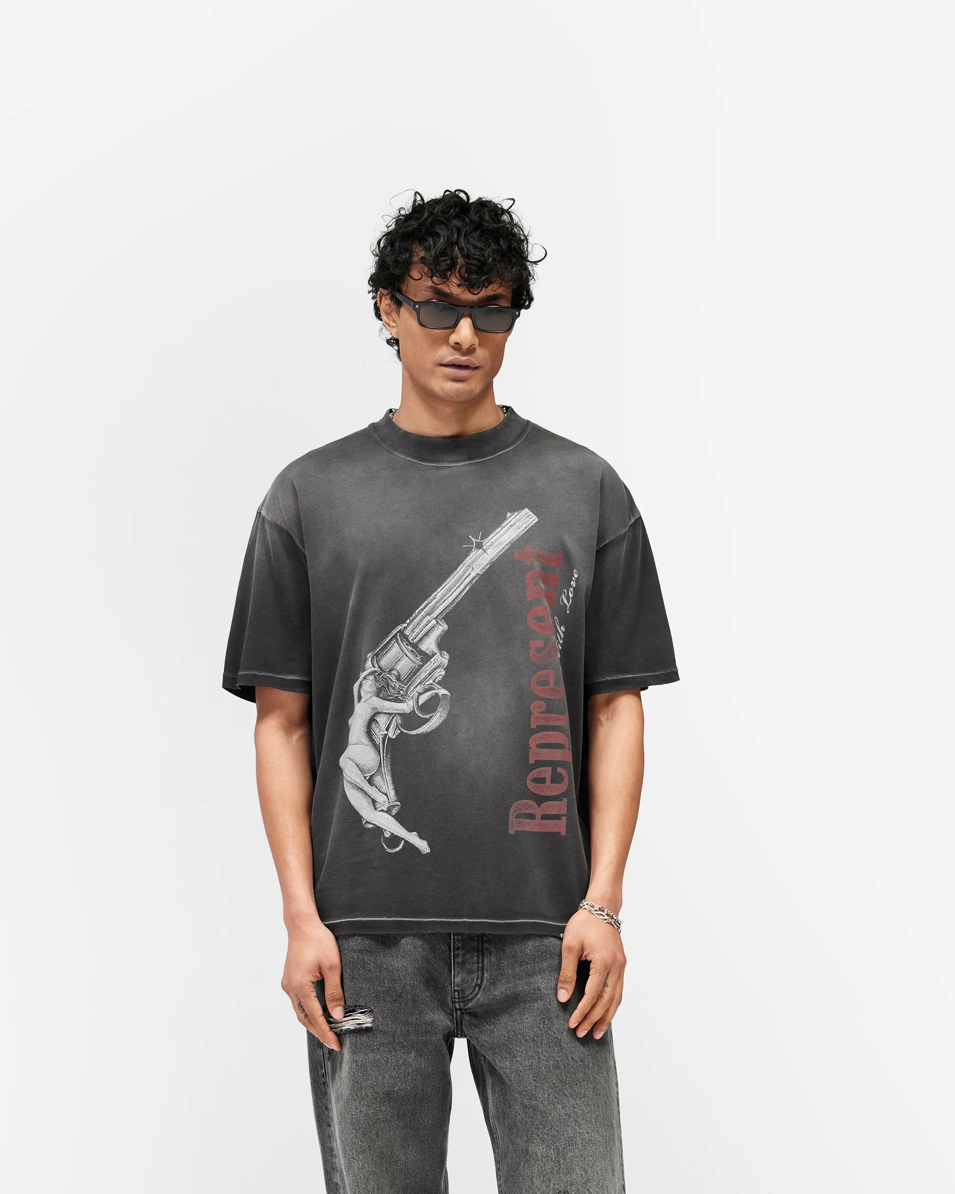 Loaded With Love T-Shirt - Stained Black sold by Represent product image thumbnail 3