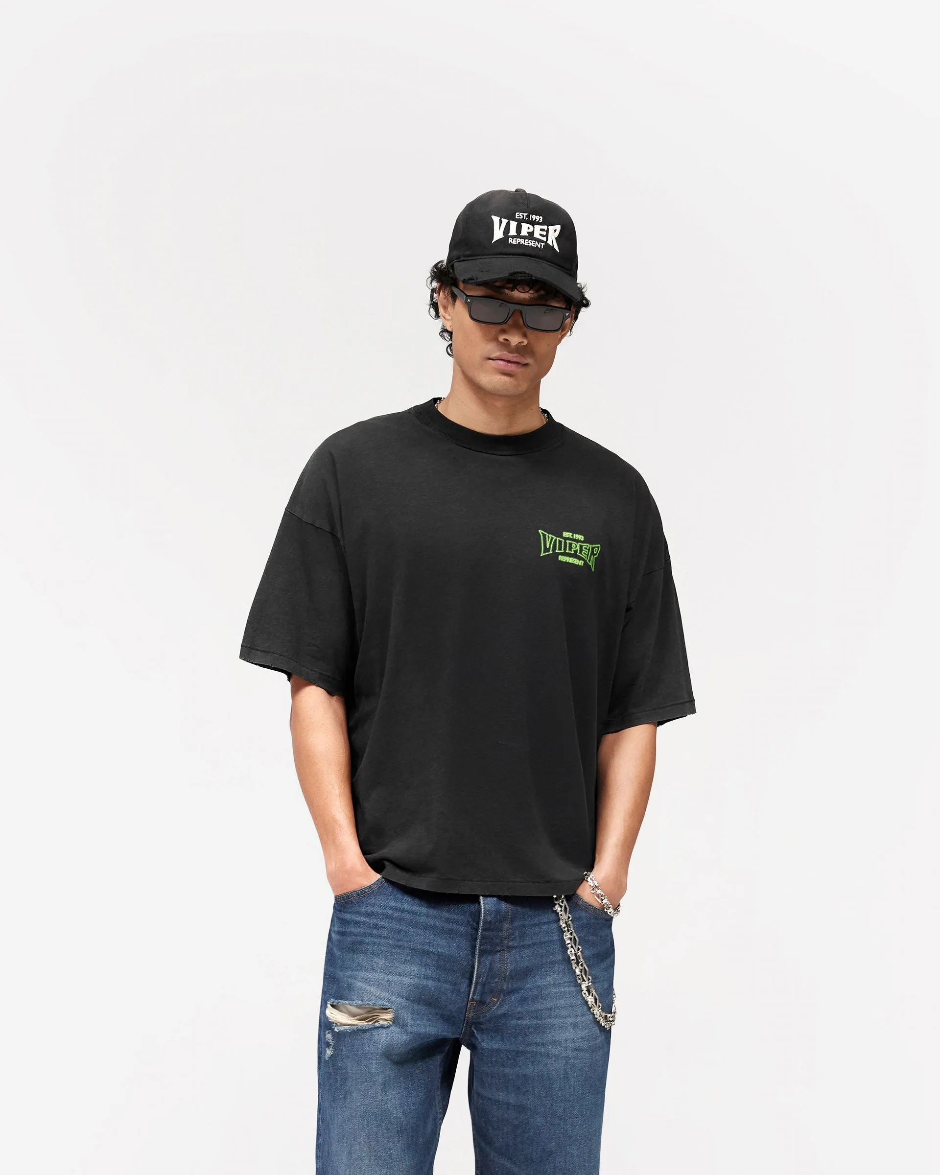 Represent x The Viper Room Glow T-Shirt - Vintage Black sold by Represent product image thumbnail 3