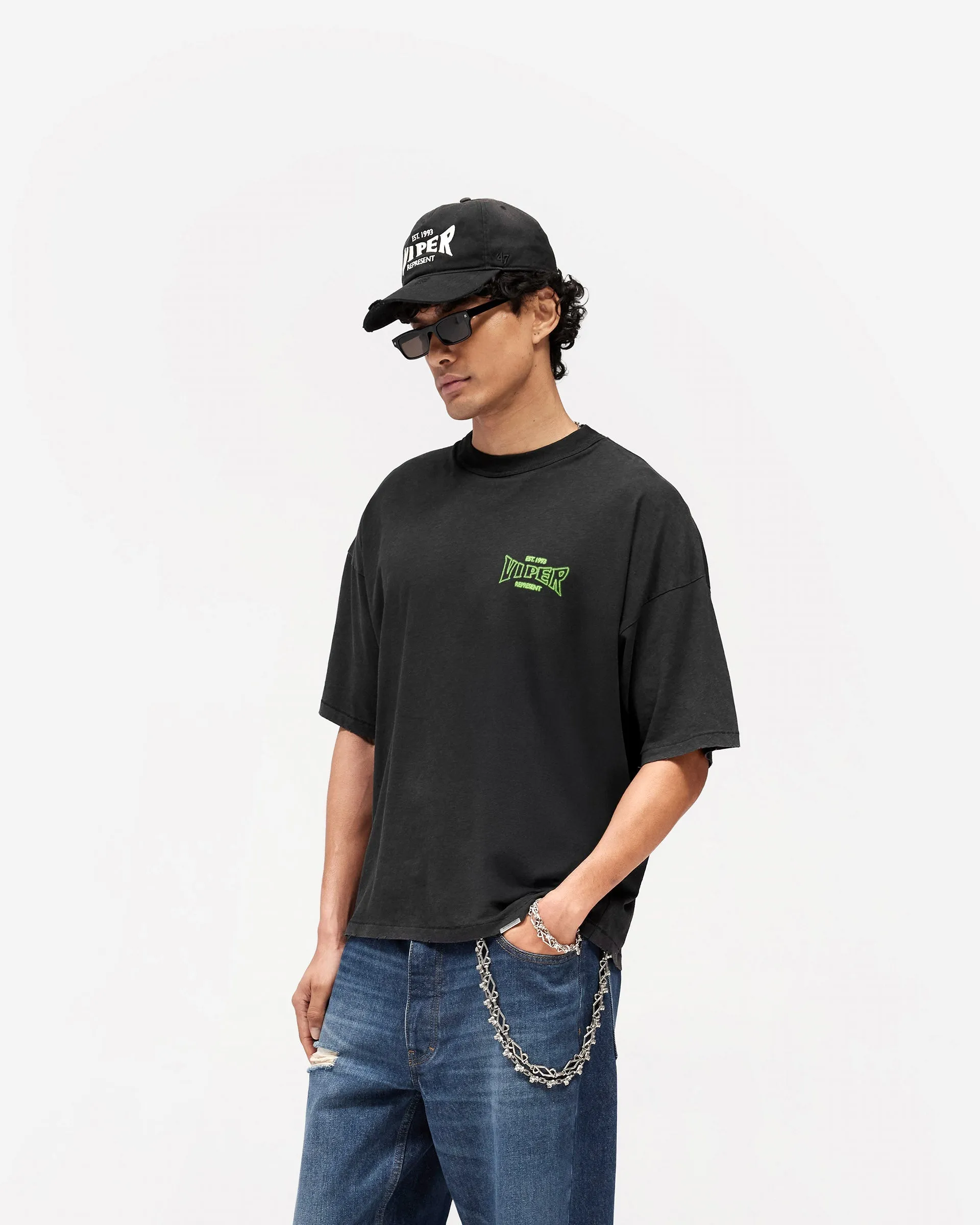 Represent x The Viper Room Glow T-Shirt - Vintage Black sold by Represent product image thumbnail 4