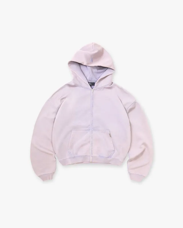 Initial Boxy Zip Through Hoodie - Mist made by Represent