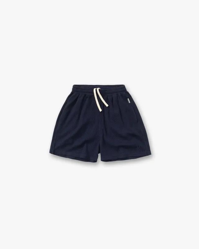 Initial Waffle Shorts - Midnight Navy made by Represent