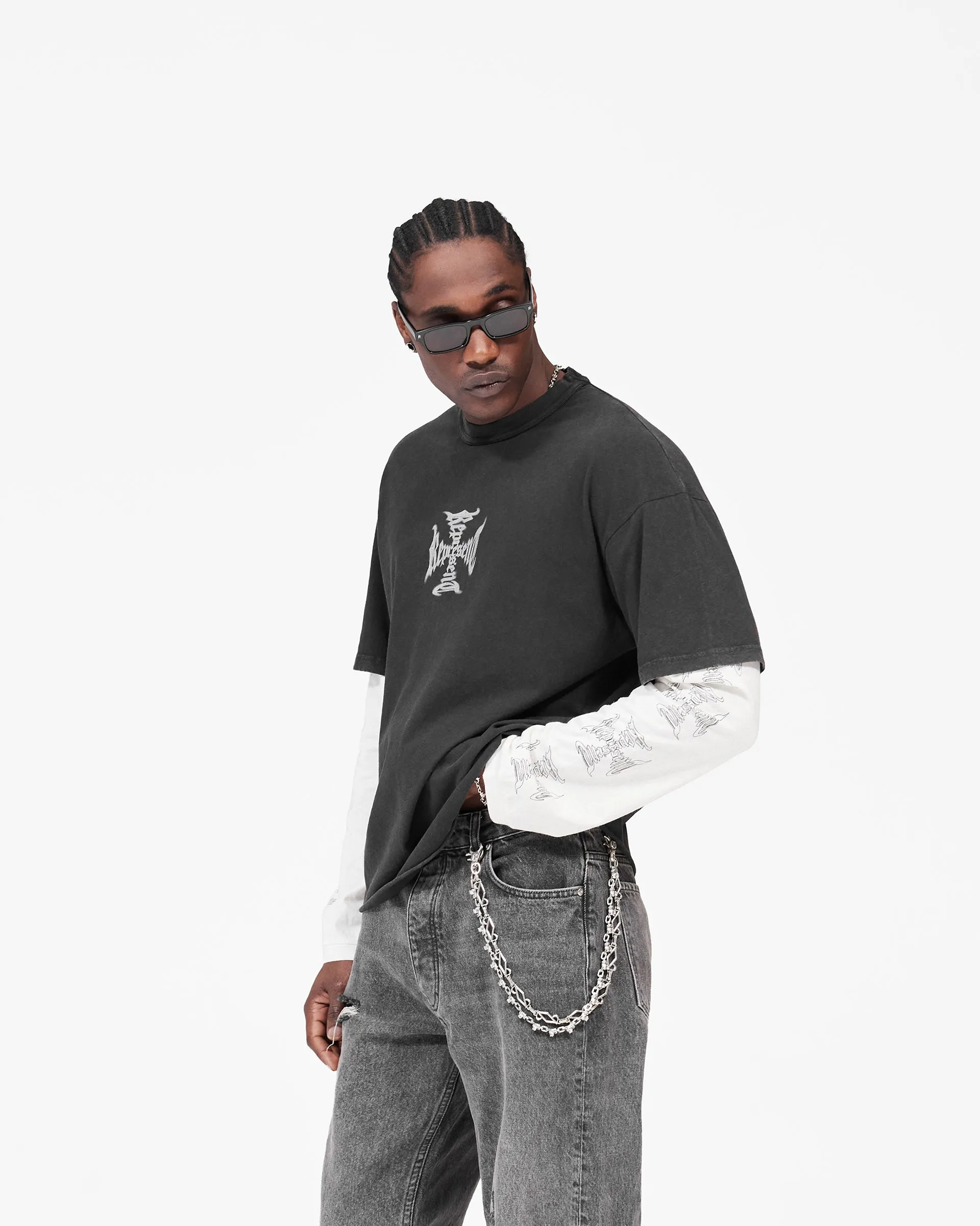 MH Stack Long Sleeve T-Shirt - Faded Black sold by Represent product image thumbnail 4