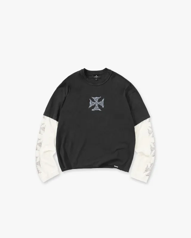 MH Stack Long Sleeve T-Shirt - Faded Black made by Represent