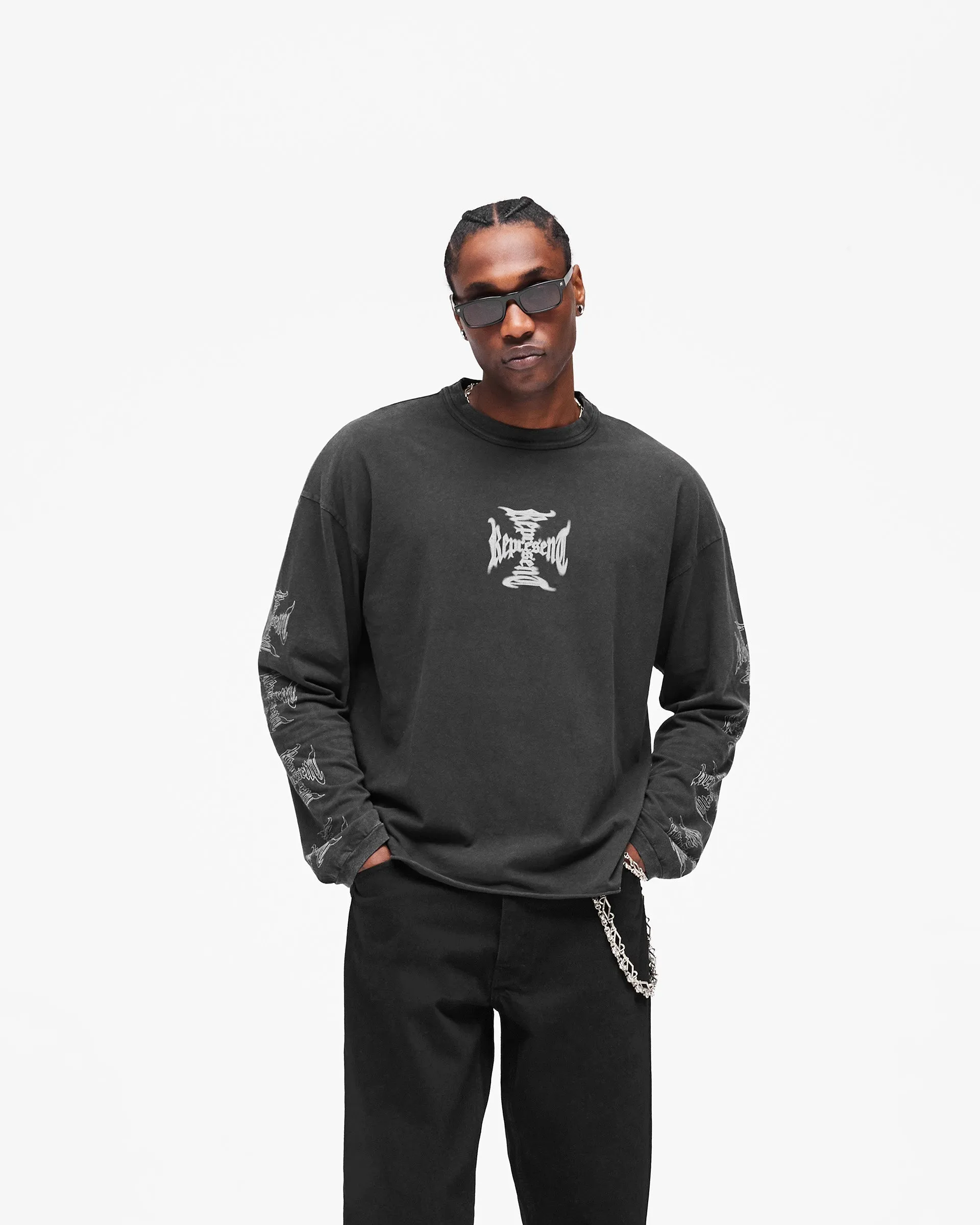 MH Long Sleeve T-Shirt - Faded Black sold by Represent product image thumbnail 3