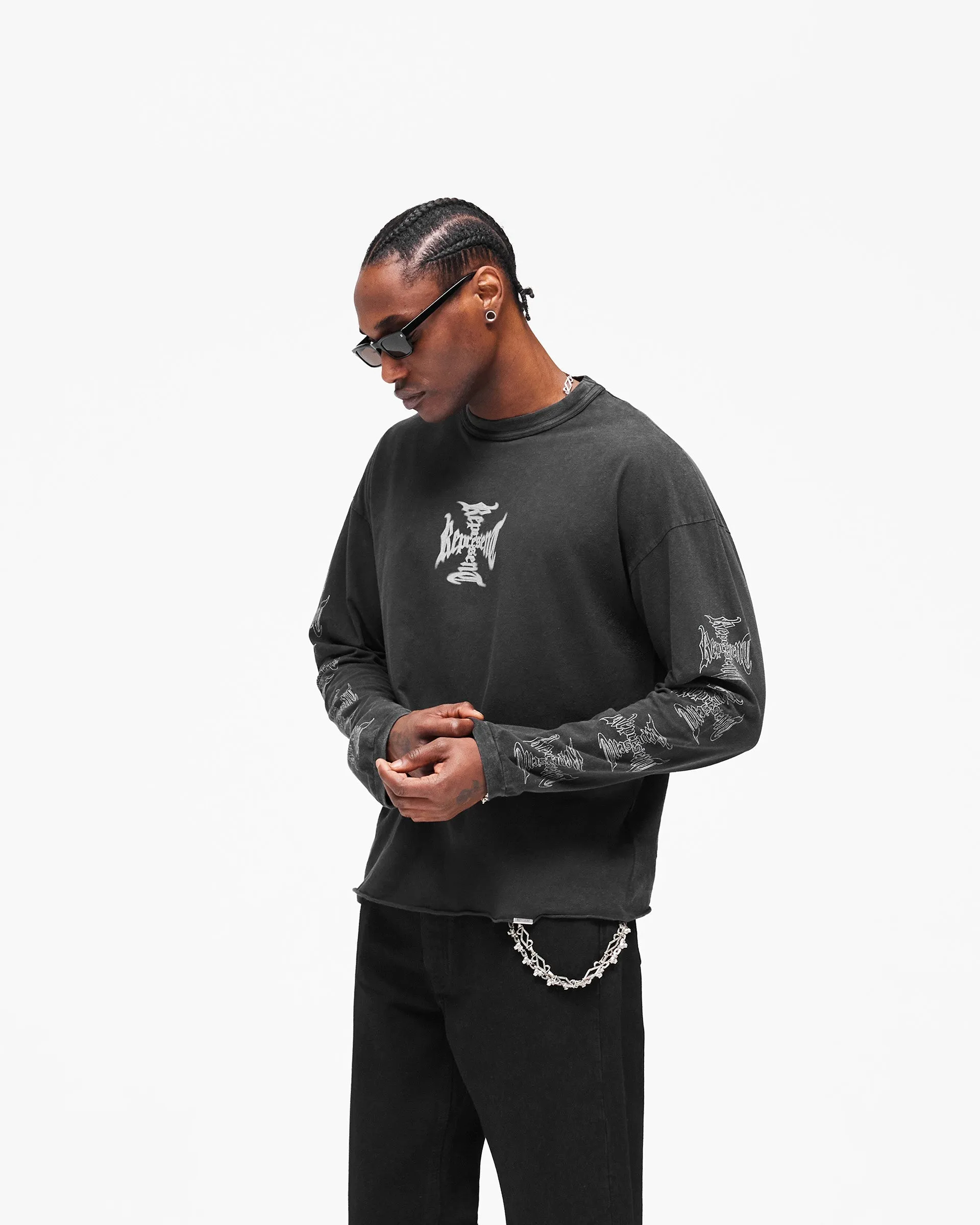 MH Long Sleeve T-Shirt - Faded Black sold by Represent product image thumbnail 4