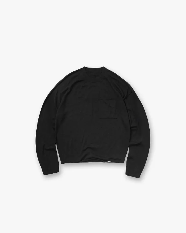 GH Knitted Long Sleeve Top - Jet Black made by Represent