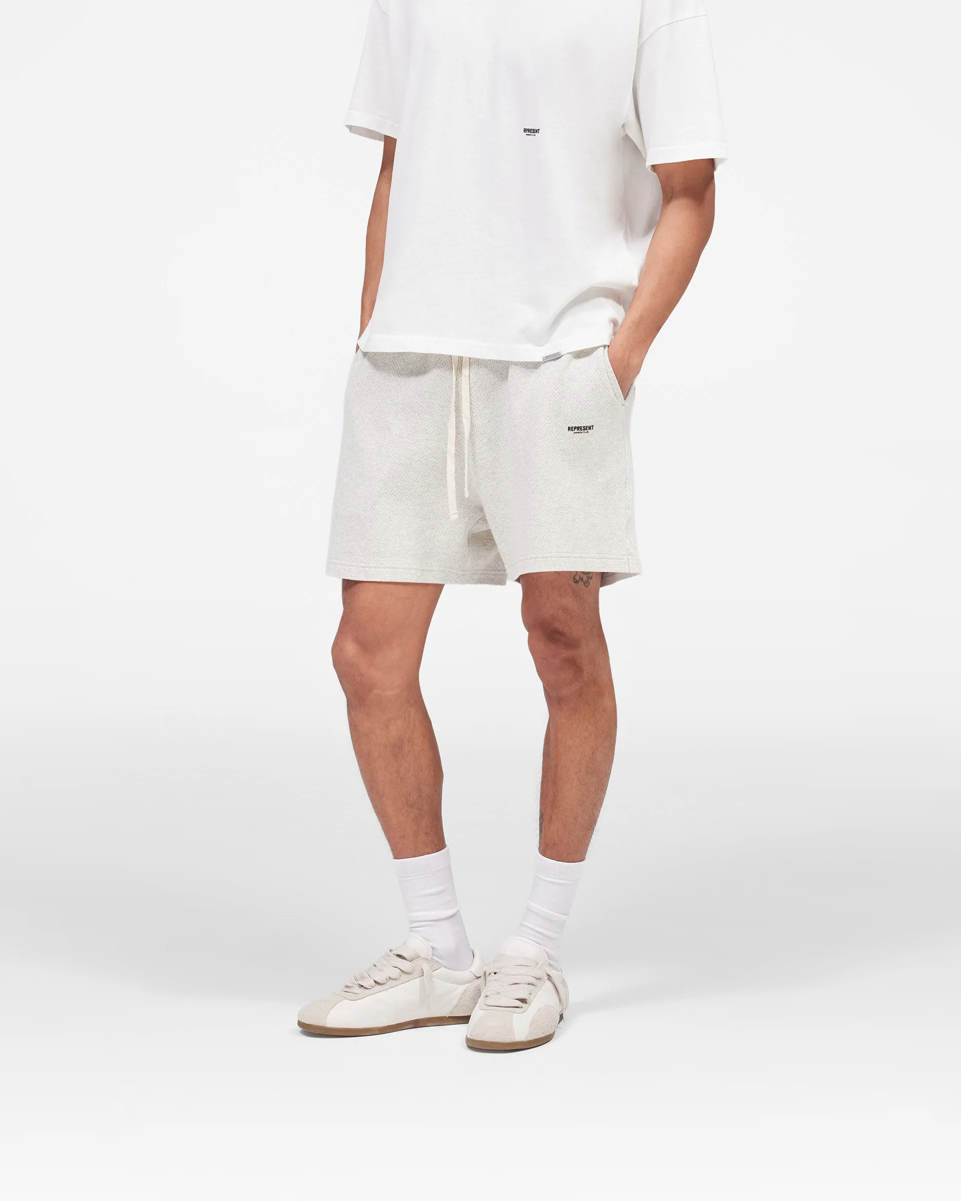 Micro Owners Club Mesh Shorts - Cream Marl sold by Represent product image thumbnail 5